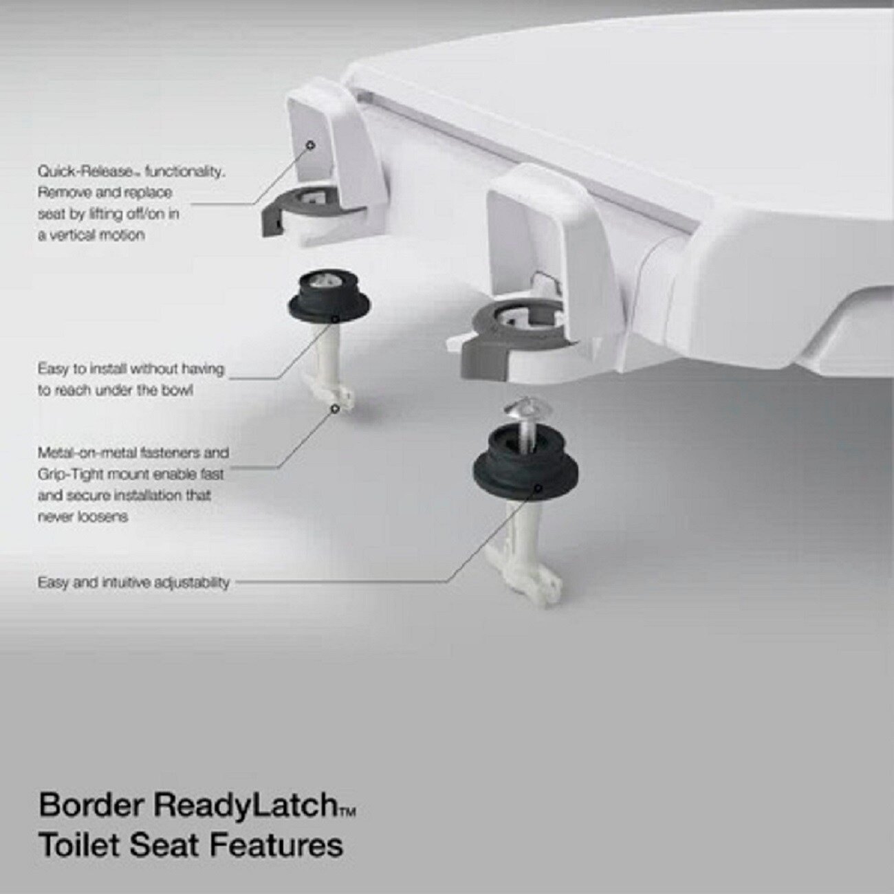 White Round-Front Toilet Seat with Quiet-Close Lid