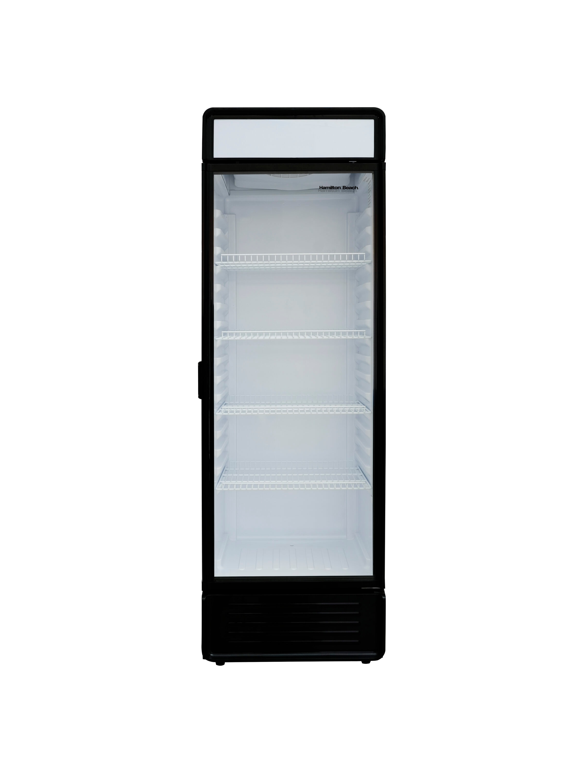 Hamilton Beach HBCBC133-BLACK 27-Inches W 250 -Can Capacity Black Freestanding Indoor Beverage Refrigerator with Glass Door