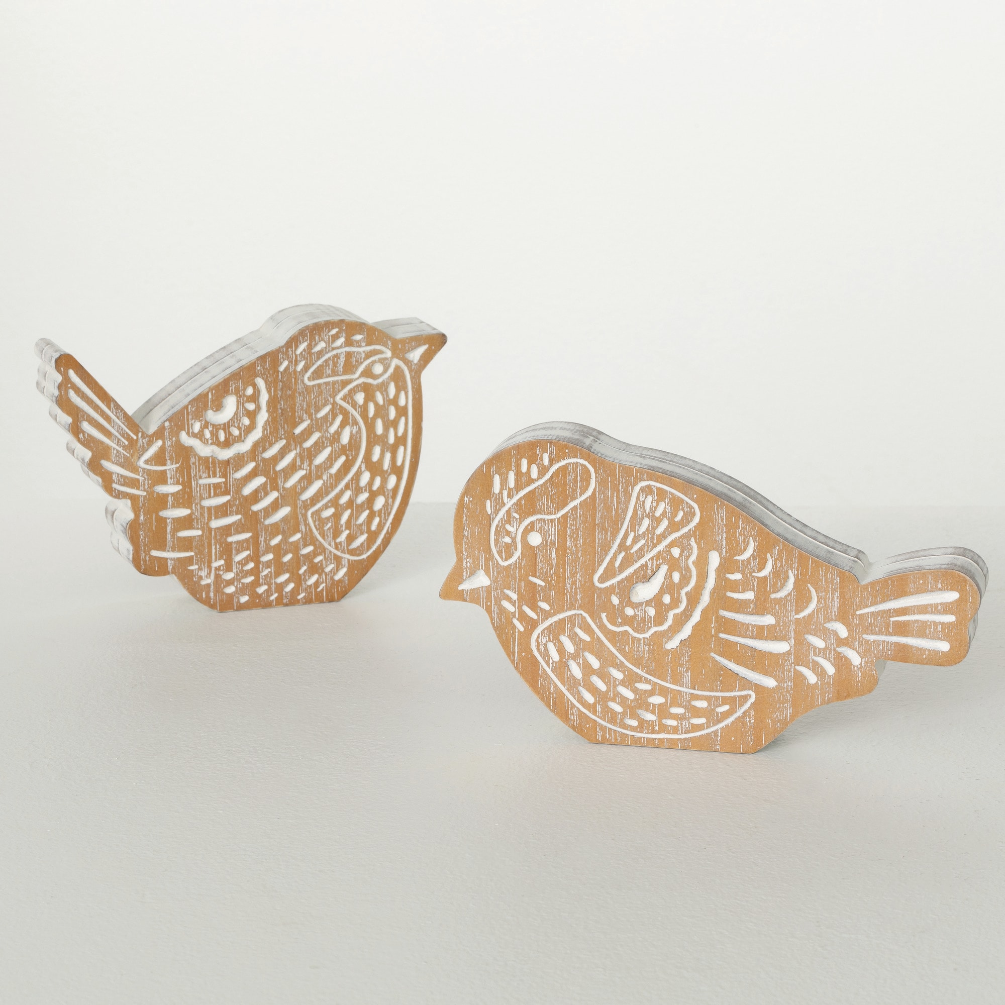 Sullivans N3221 2 -Pack Brown MDF Modern Figurine