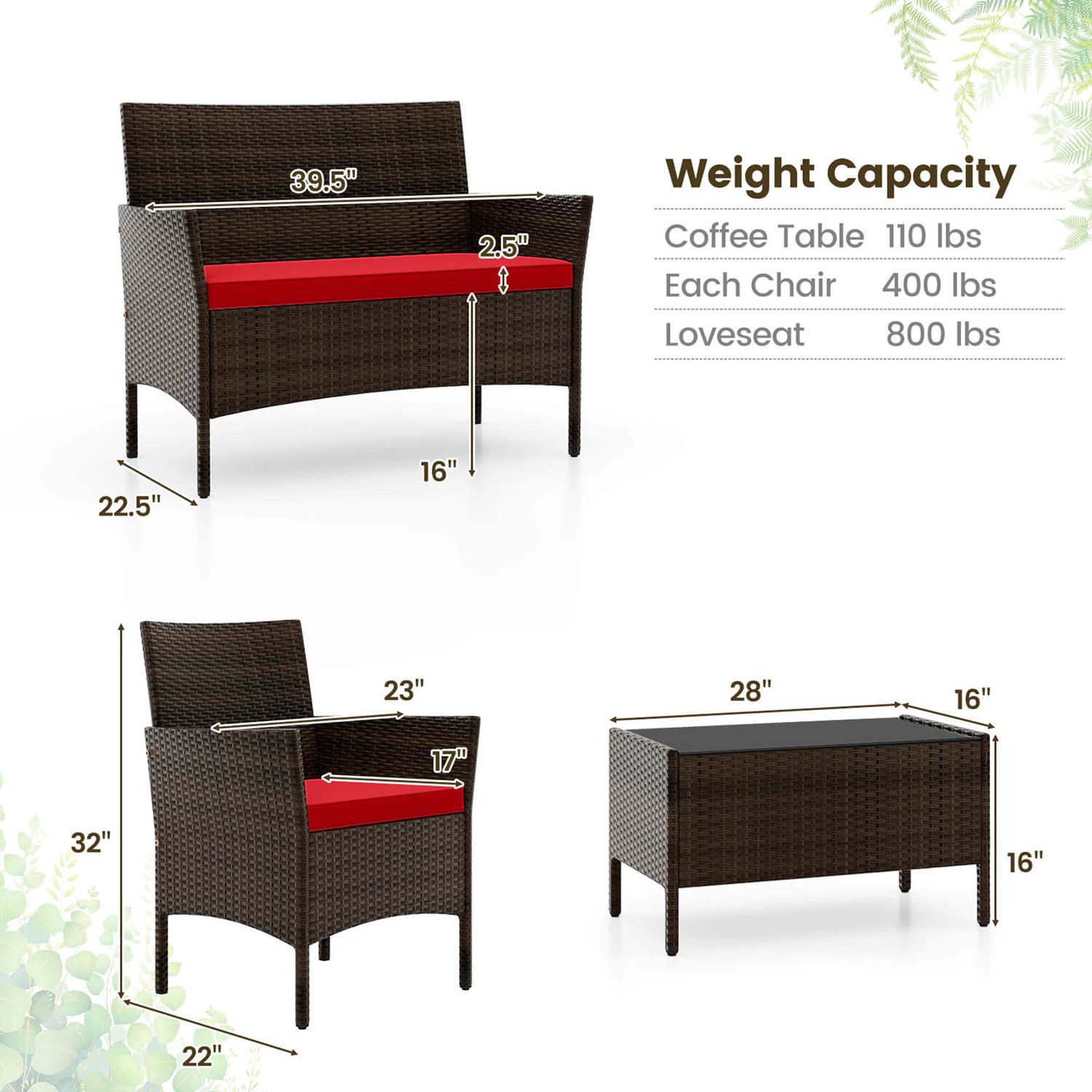 Costway HCST05103 Patio-Conversation-Sets - View #3