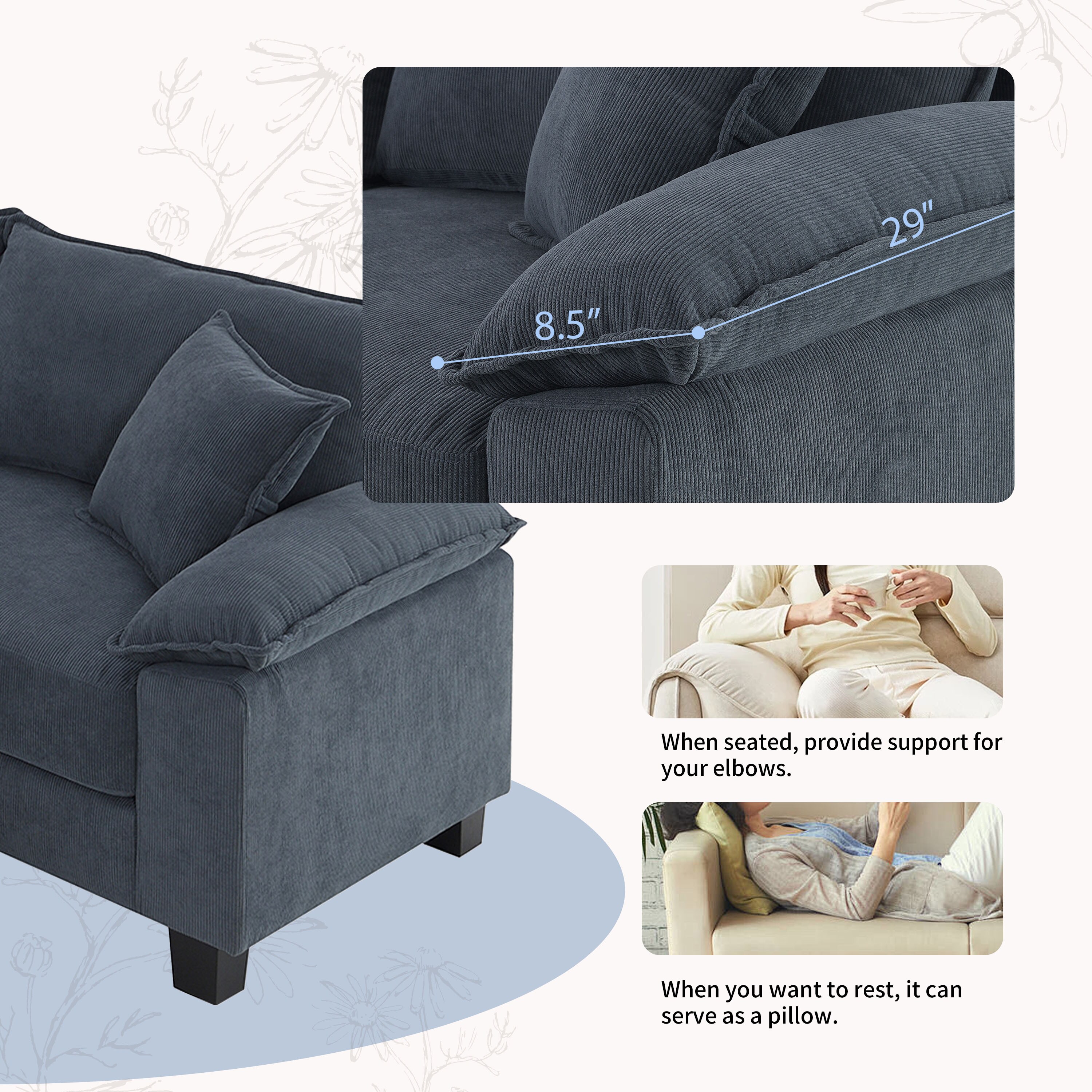 ModernLuxe GS102016AAE Sofas-Loveseats - View #3