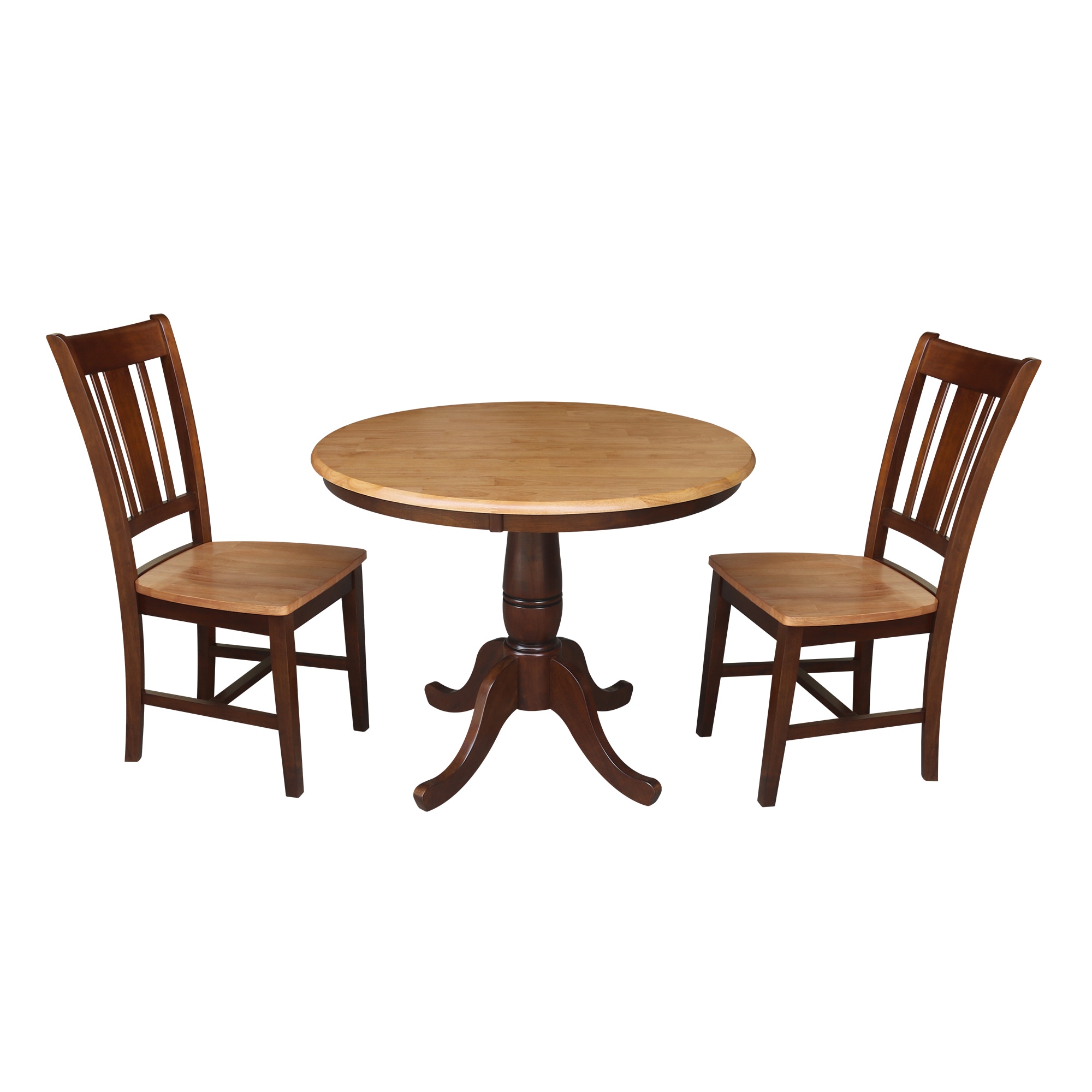 International Concepts K58-36RT-C10-2 Cinnamon/espresso Casual Dining Room Set with Round Table ( Seats 2 )
