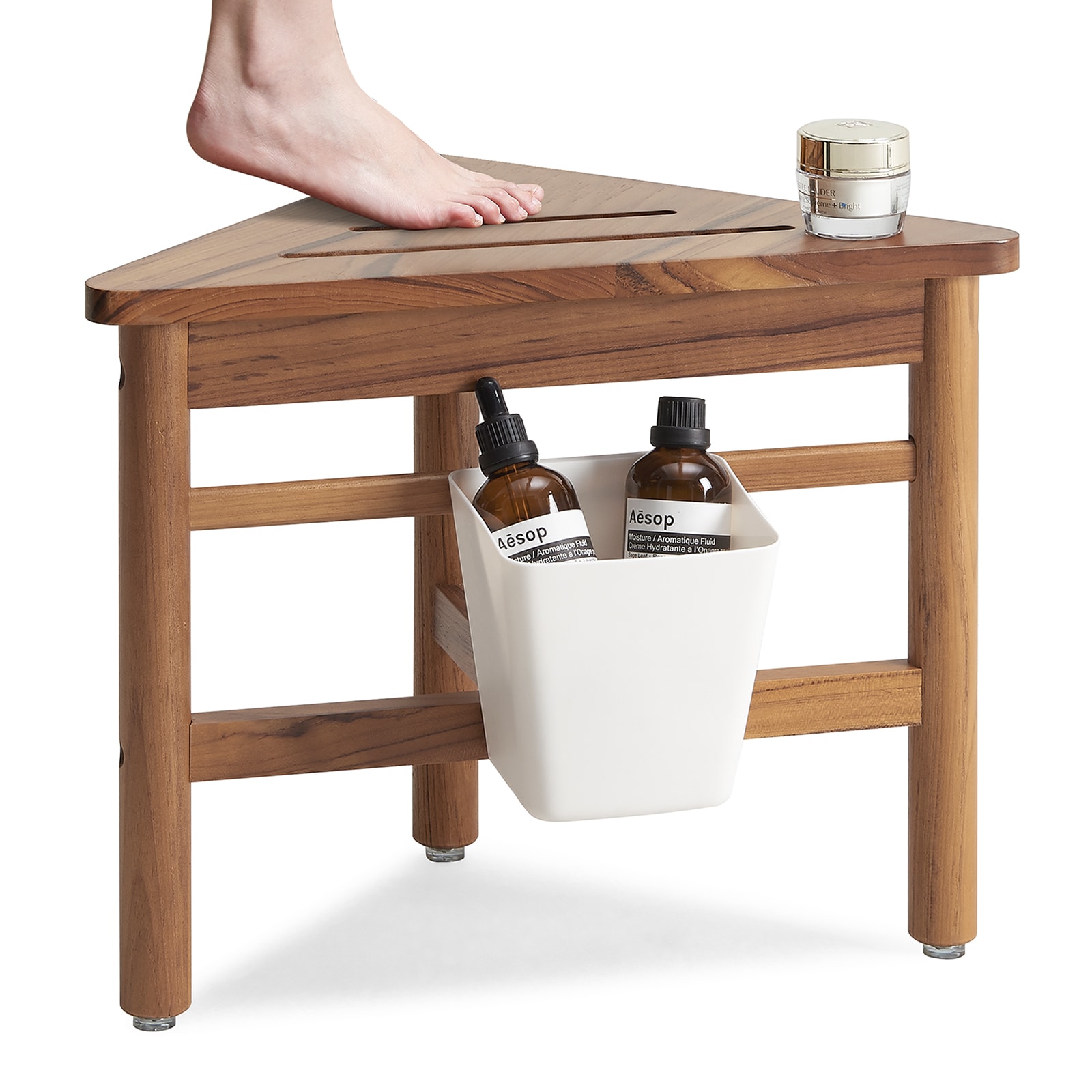 Utopia Alley SF06TK Natural Teak Teak Freestanding Shower bench