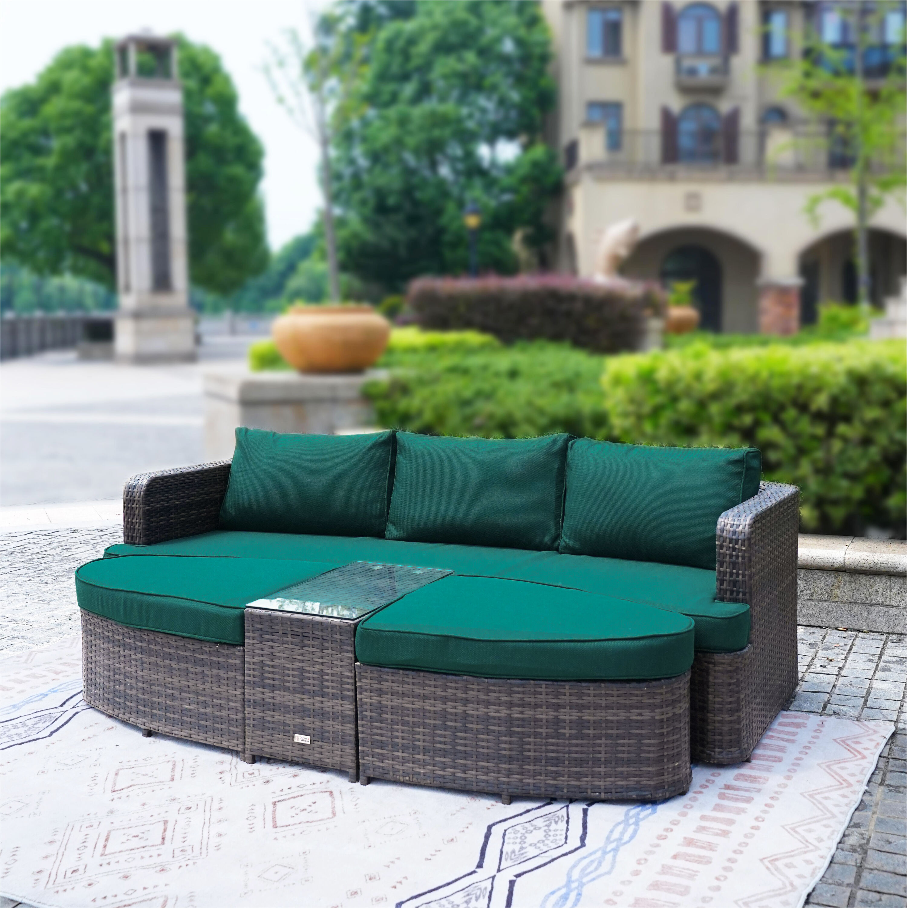 Moda Furnishings PAL-1202BR-GREEN Patio-Conversation-Sets - View #3