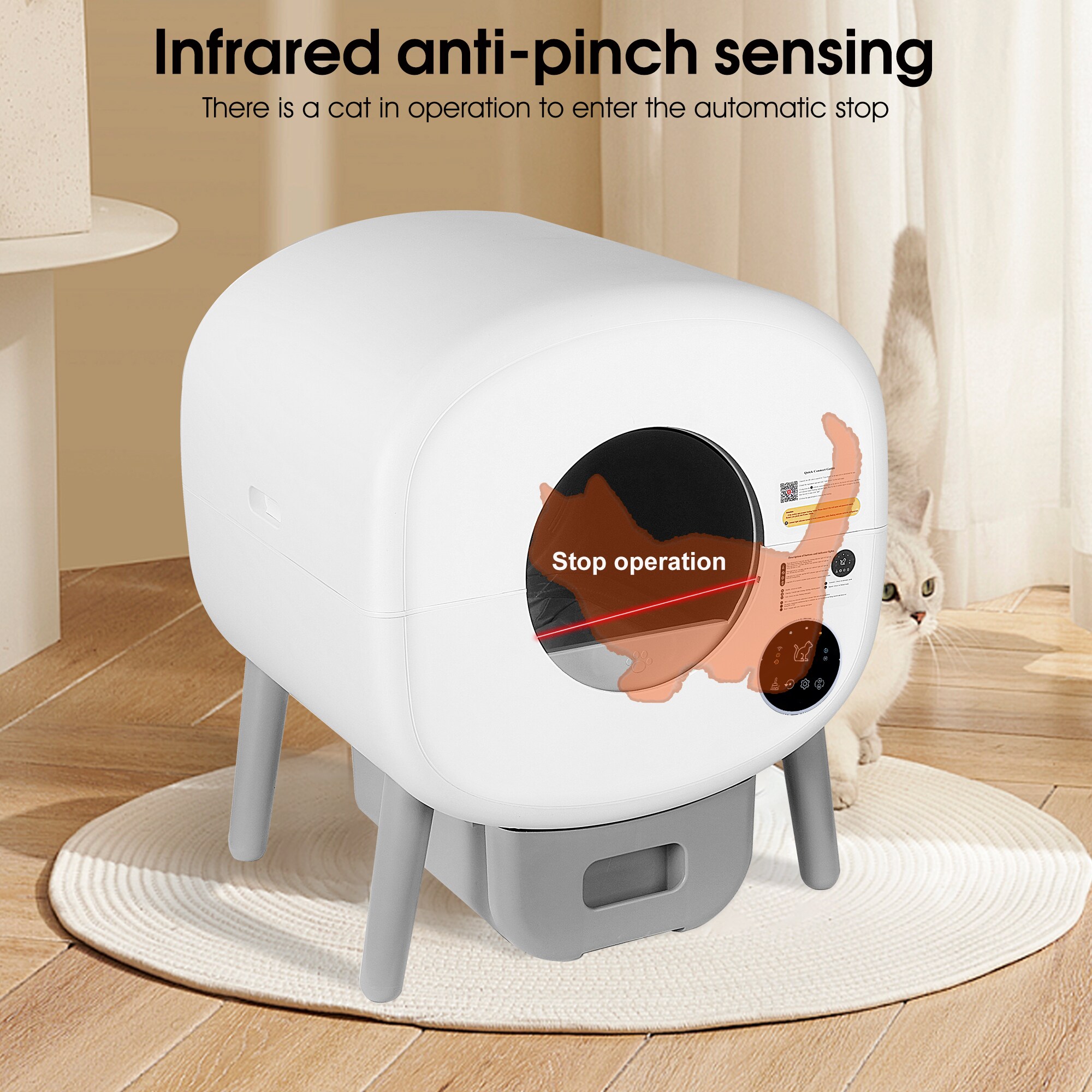 Kahomvis PETL-QPW1-239 Cat-Litter-Box - View #6