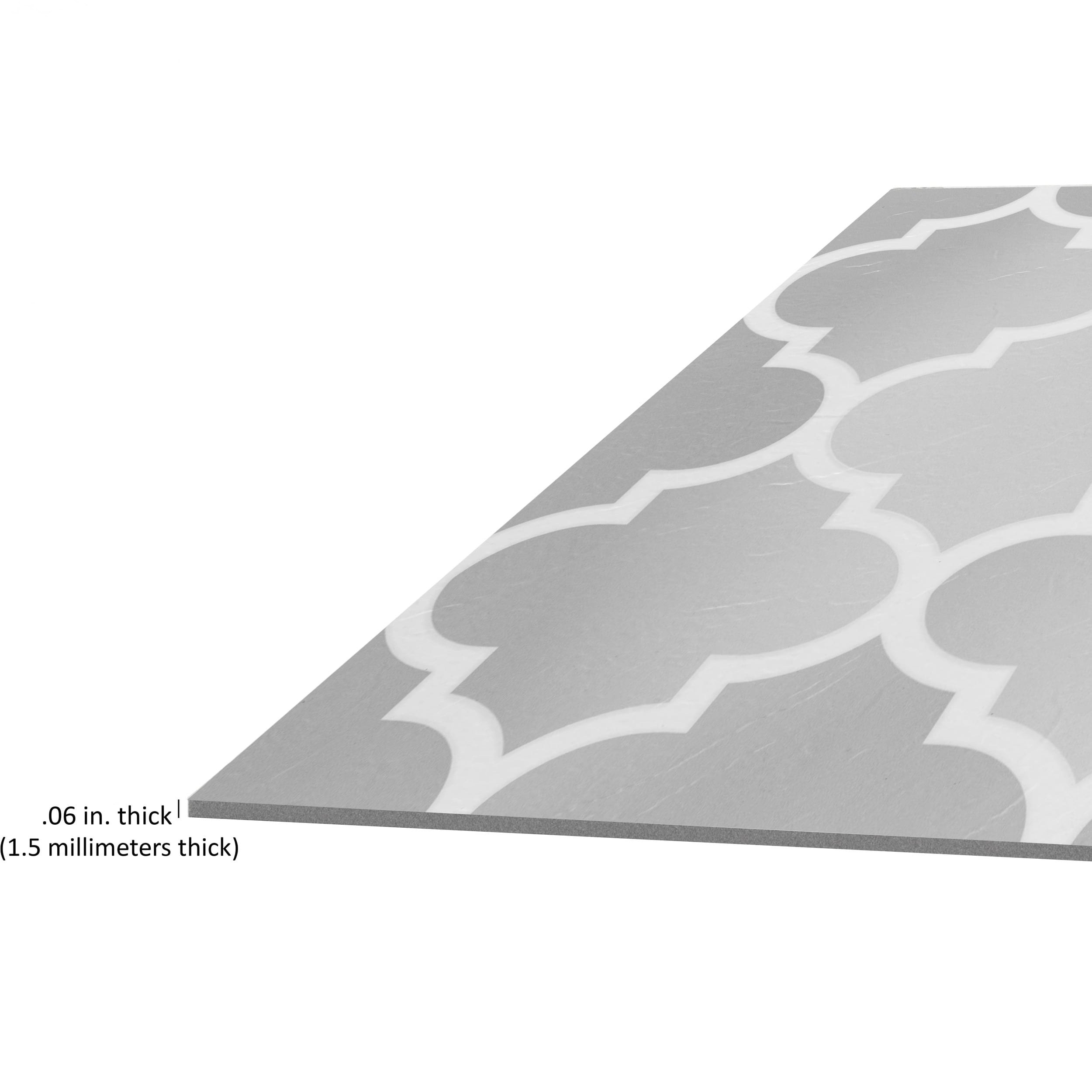 Arabesque Pattern Self-Adhesive Vinyl Floor Tiles, 12" x 12", 20 Tiles