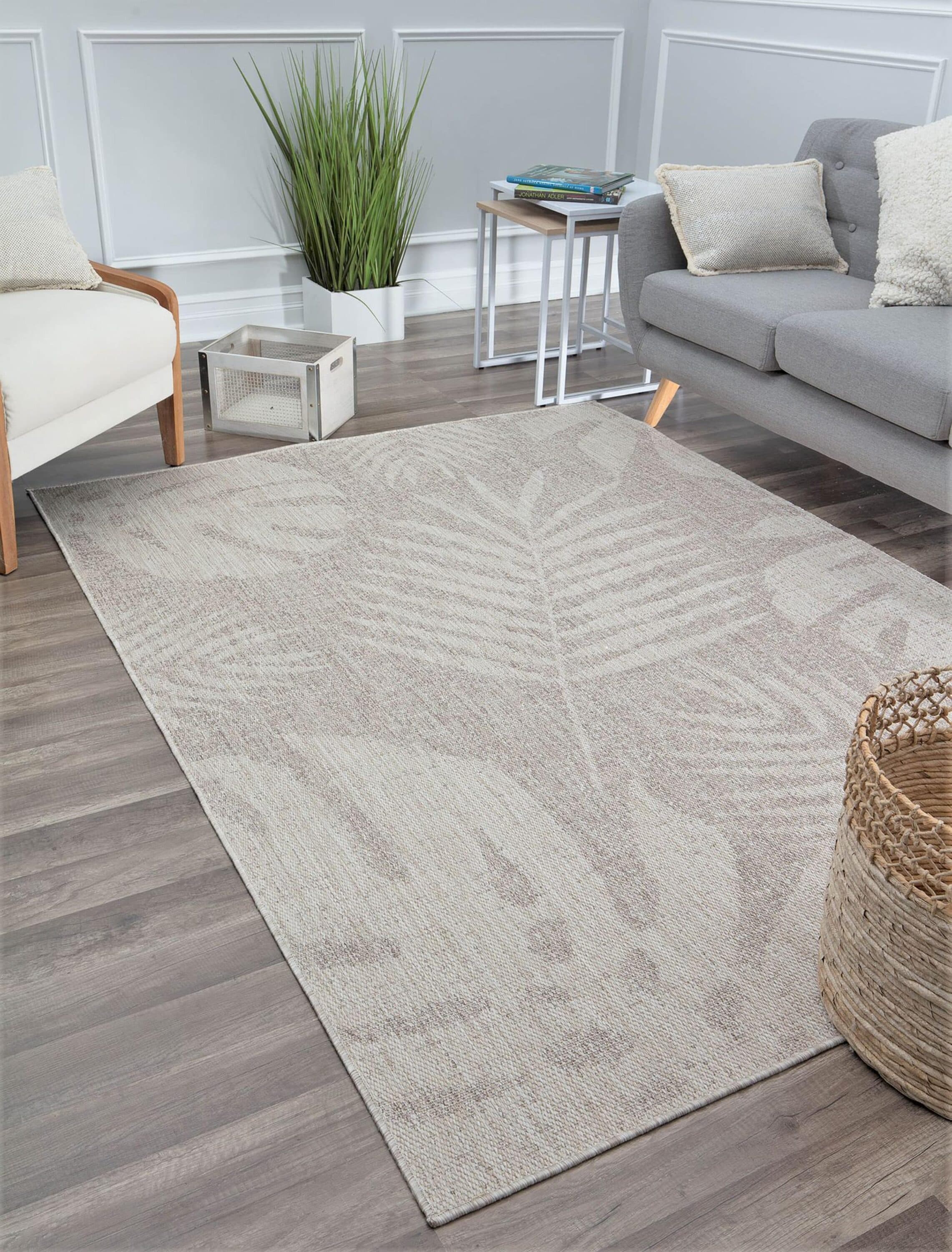 Rugs America 28429 Villa 8 x 10 (ft) Loomed Polypropylene Gray Fern Rectangular Indoor Medallion Area rug