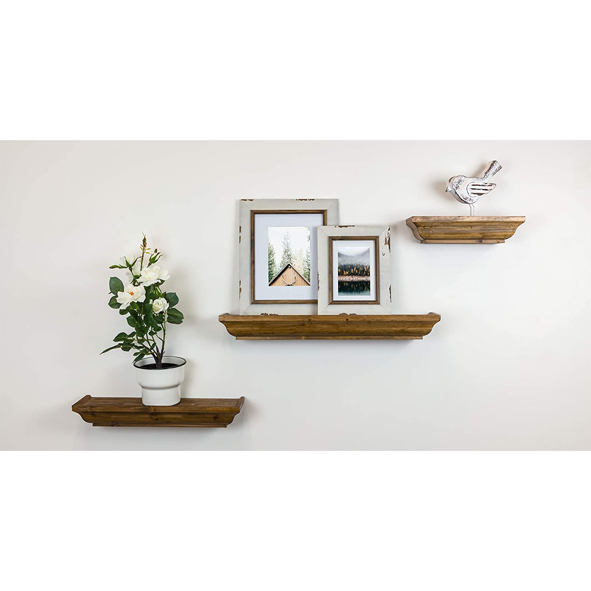 Muskoka Fitz Walnut Floating Shelves Set of 3