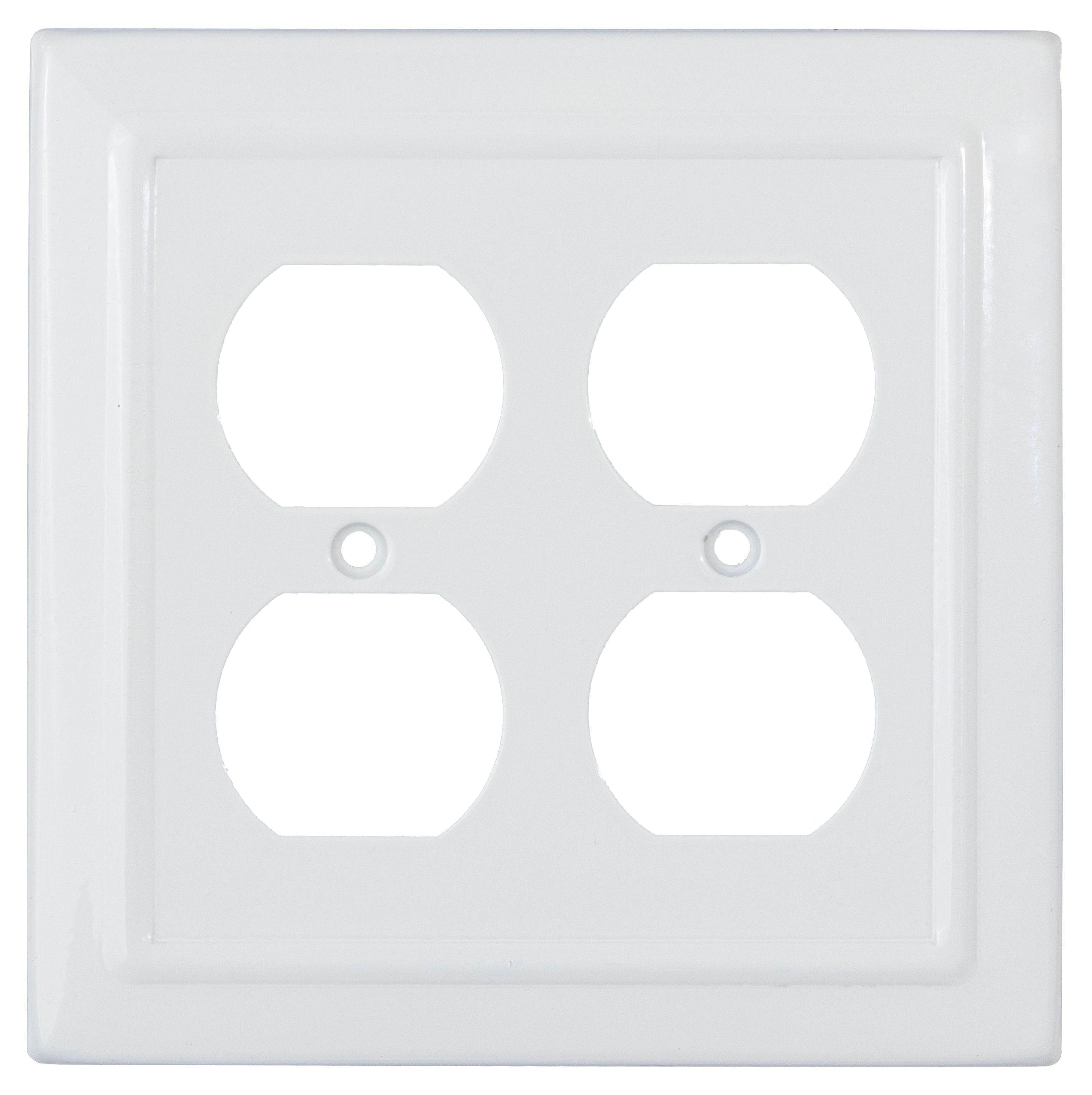 Monarch Abode 19063 2 -Gang Standard Size Classic White Metal Indoor Duplex Wall Plate