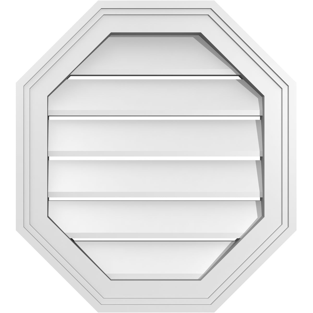 Ekena Millwork GVPOV18X2002SF 18-Inches x 20-Inches Off-white Octagon PVC Gable Louver Vent