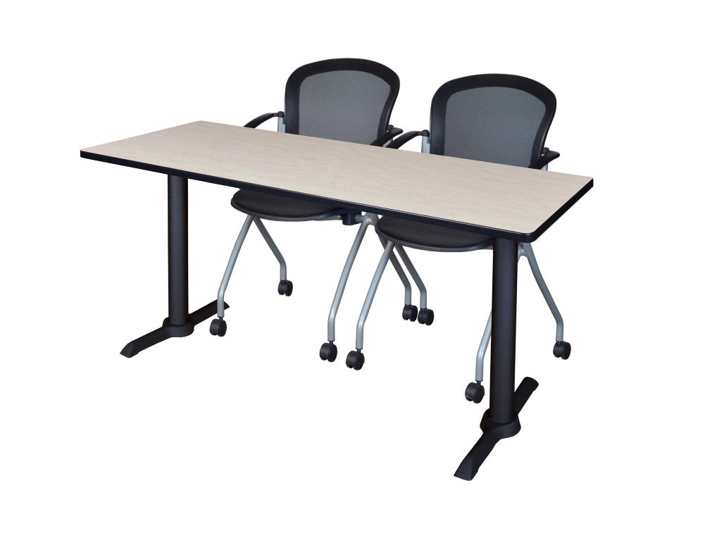 Regency MTRCT6624PL23BK Training Off-white 4-Person Training Table (66-in W x 29-in H)