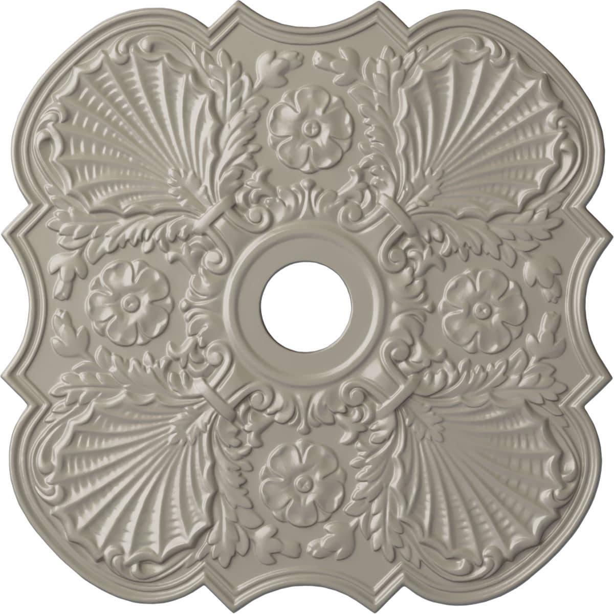 Ekena Millwork CM29FWPWS Flower 29-in W x 29-in L Painted Pearl White Polyurethane Whole Ceiling Medallion
