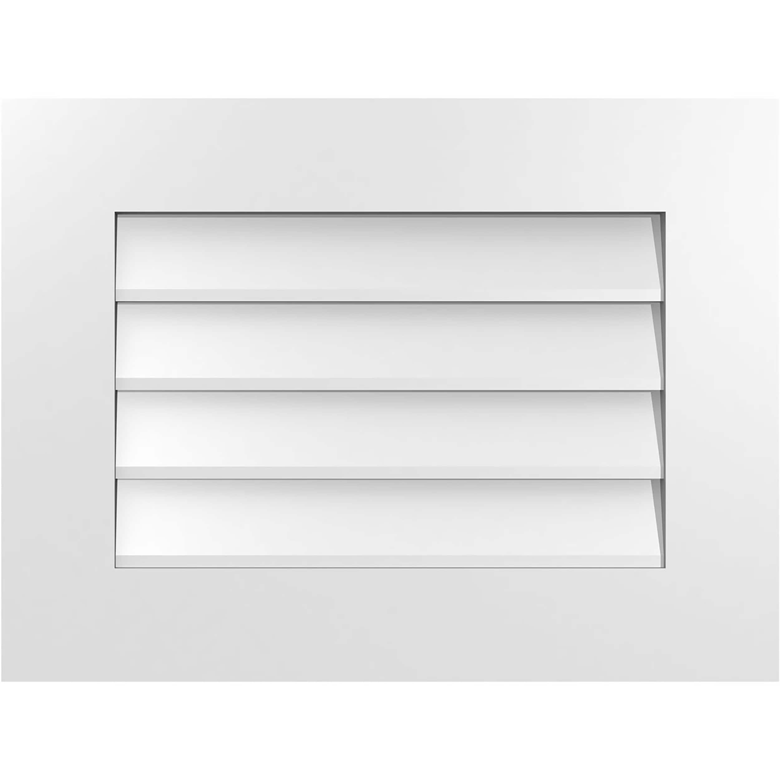 Ekena Millwork GVPVE24X1801SN 24-Inches x 18-Inches Off-white Rectangle PVC Gable Louver Vent