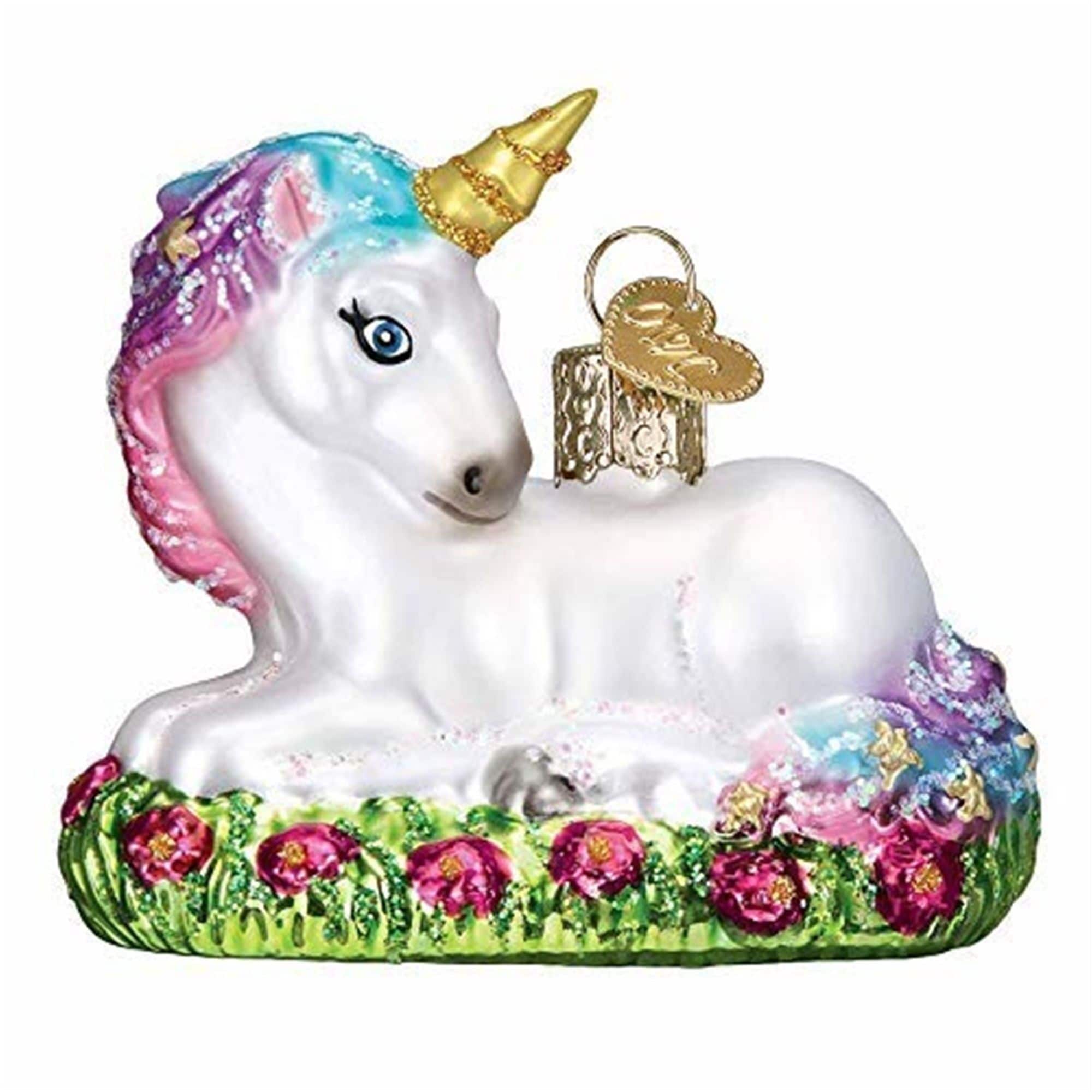 Old World Christmas Blown Glass Ornament for Christmas Tree - Baby Unicorn
