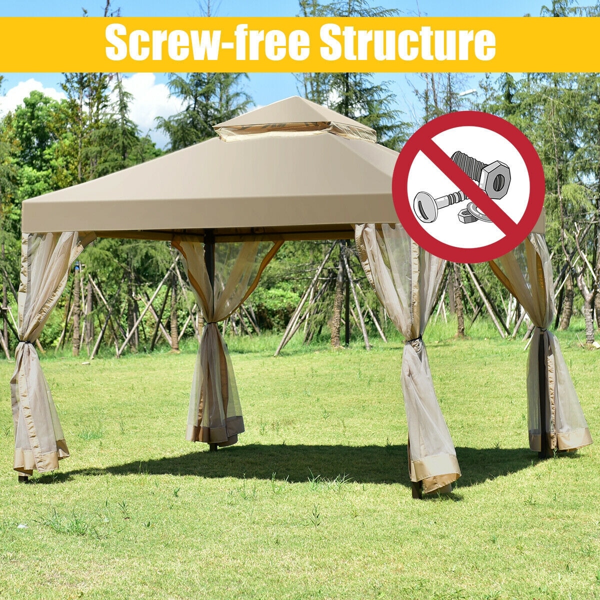Forclover HBV-P3345 Wood-Resin-Gazebos - View #4