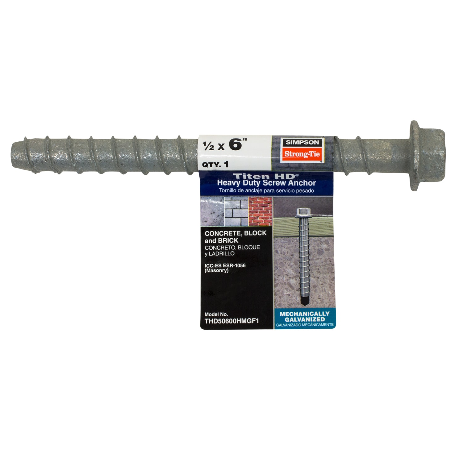 Simpson Strong-Tie 5/8-in x 6-1/2-in Concrete Anchors | THDB62612HMGF1