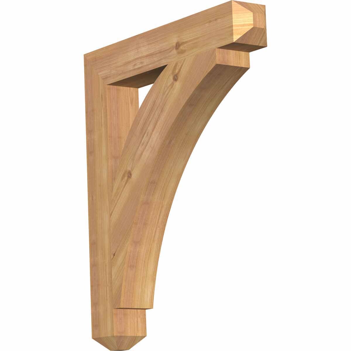 Ekena Millwork BKT04X24X28THR04SWR Thorton craftsman smooth 3-1/2-in x 24-in x 28-in Western red cedar Brown Wood Standard bracket