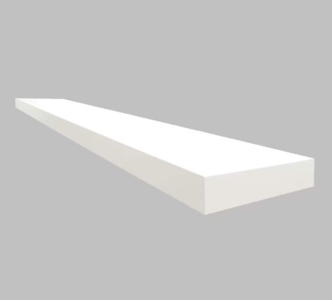 Origin 21 LOWE48WMS-W 47.24-in L x 7.87-in D x 1.5-in H White Particleboard Rectangular Floating shelf