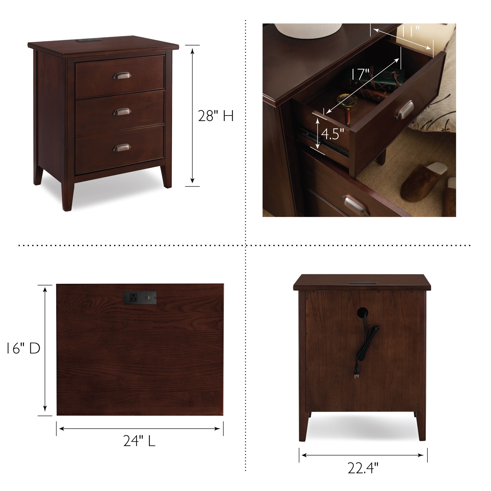 Leick Home 10522 nightstands - View #2