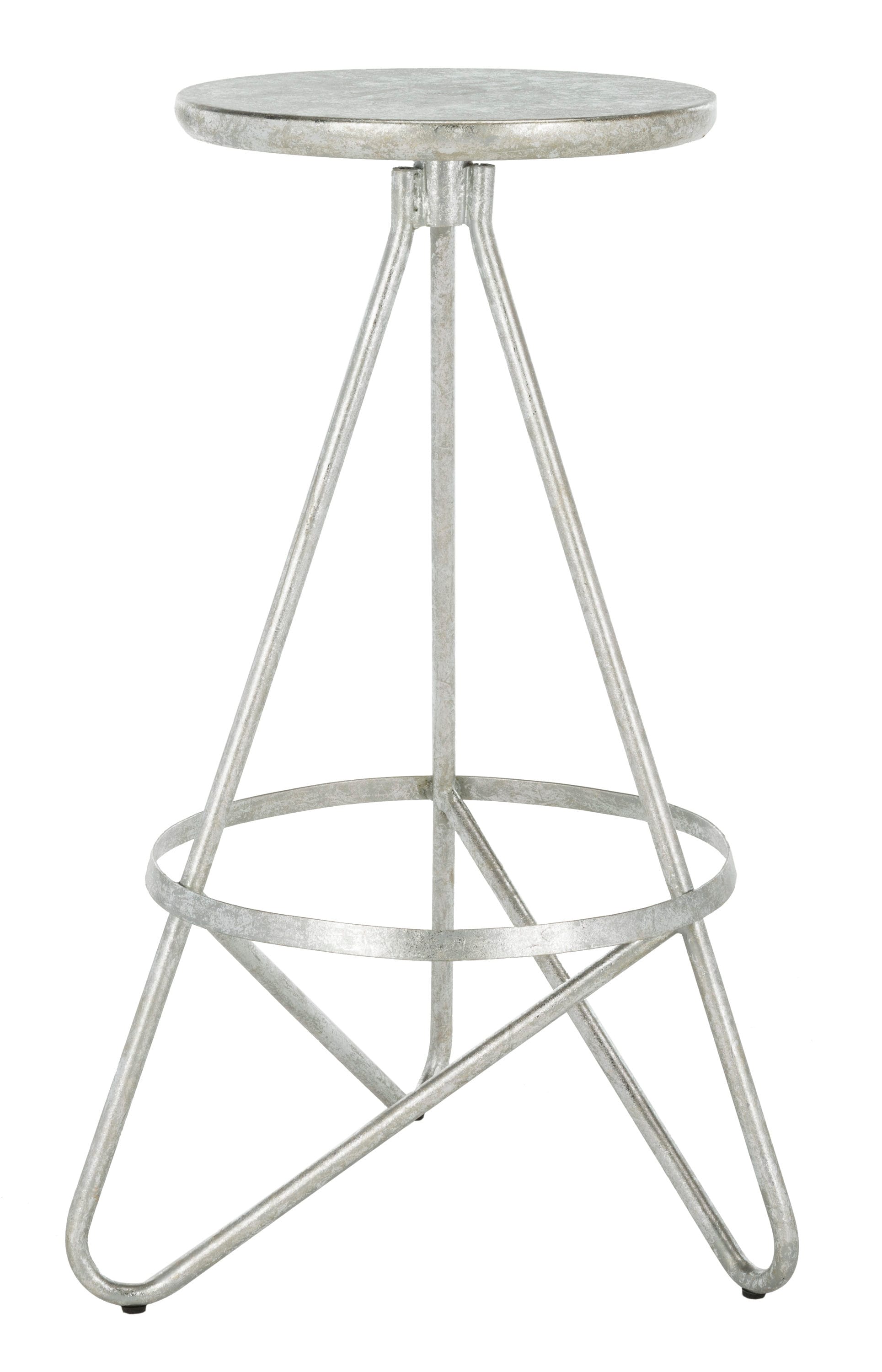 Safavieh BST3200B Galexia Silver Leaf 24.0-in H Counter height Round seat Metal Bar Stool