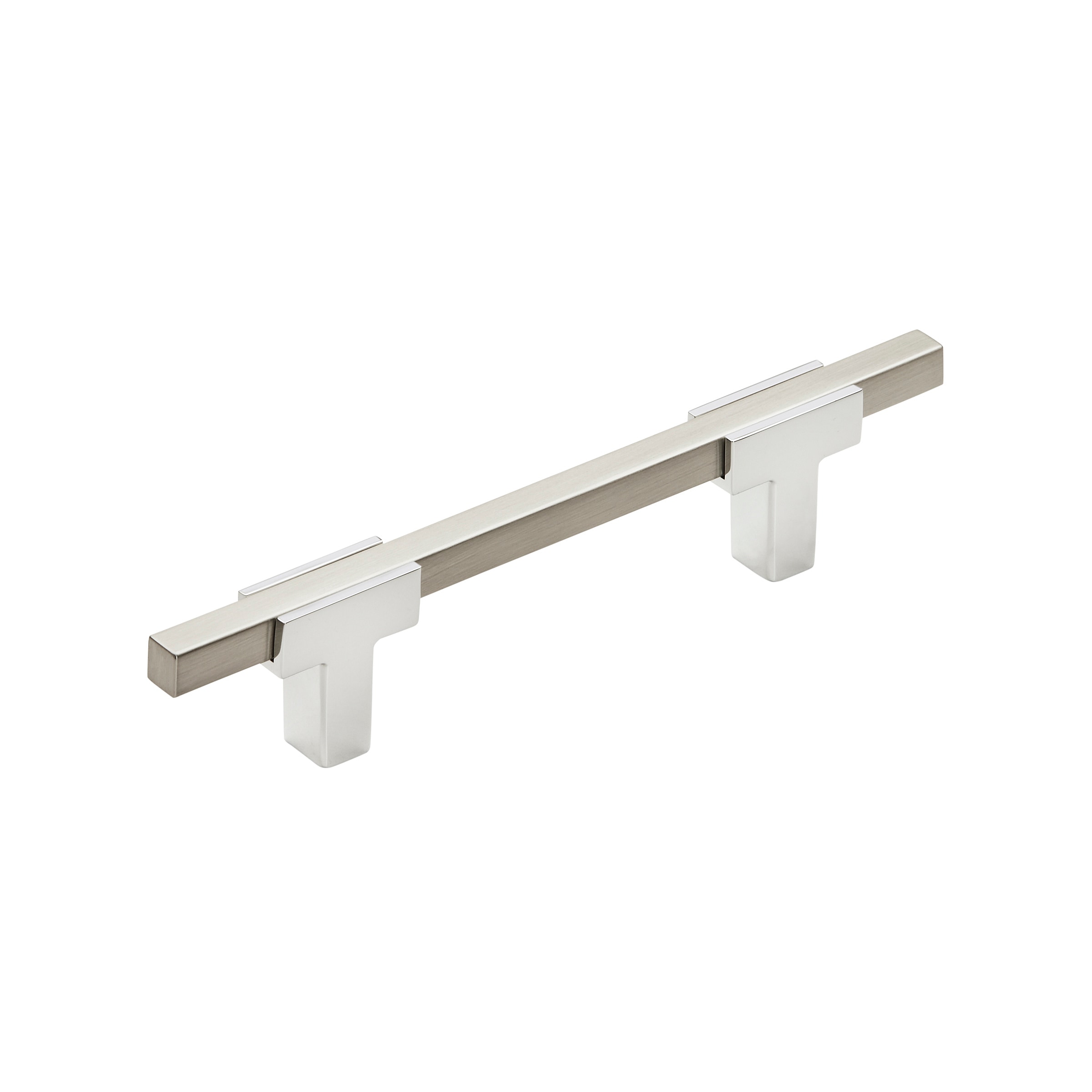 Amerock BP7789626G10 Urbanite 3-3/4-in , 96mm Center to Center Polished Chrome/Satin Nickel Rectangular Bar