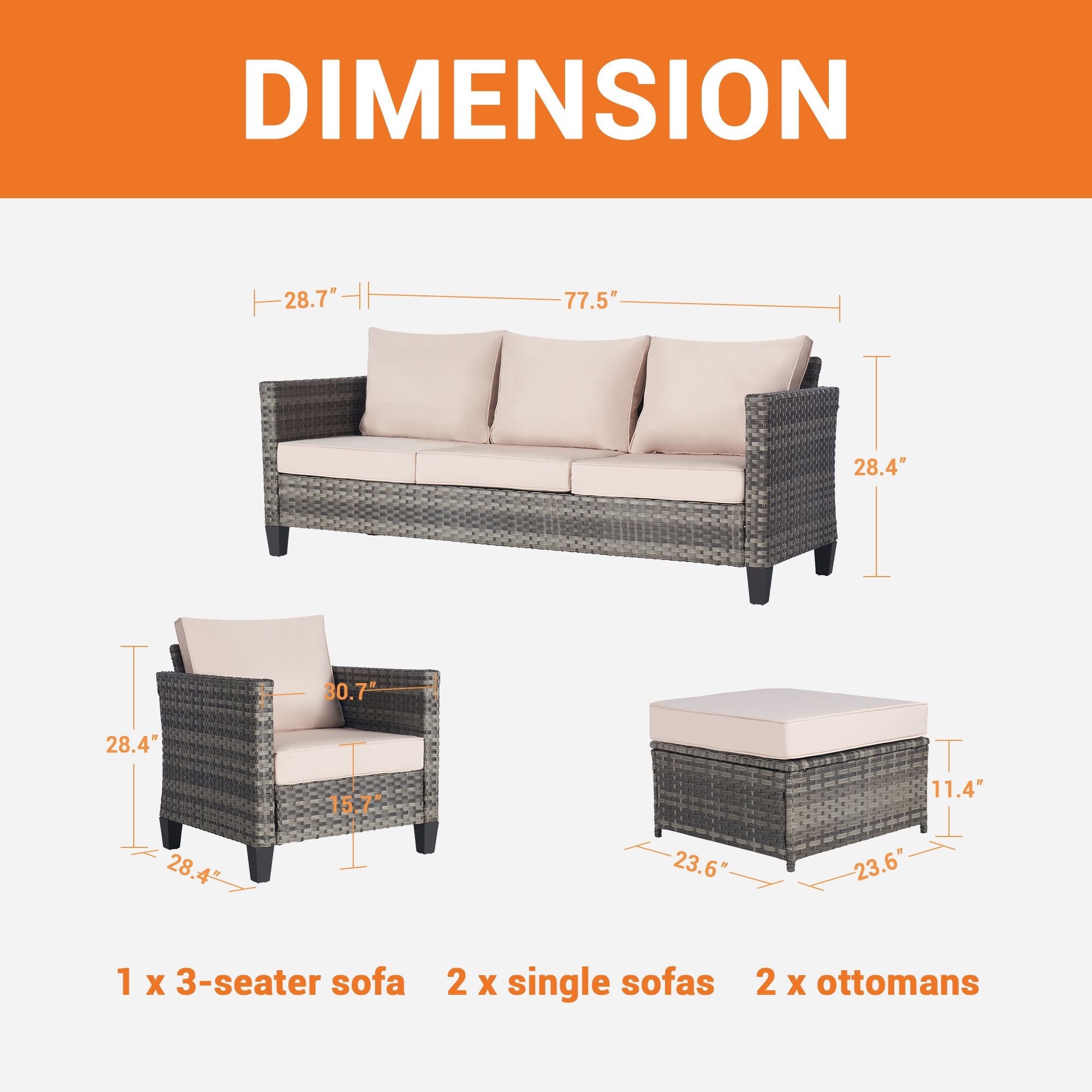 SANSTAR L-WS8922SN Patio-Conversation-Sets - View #2