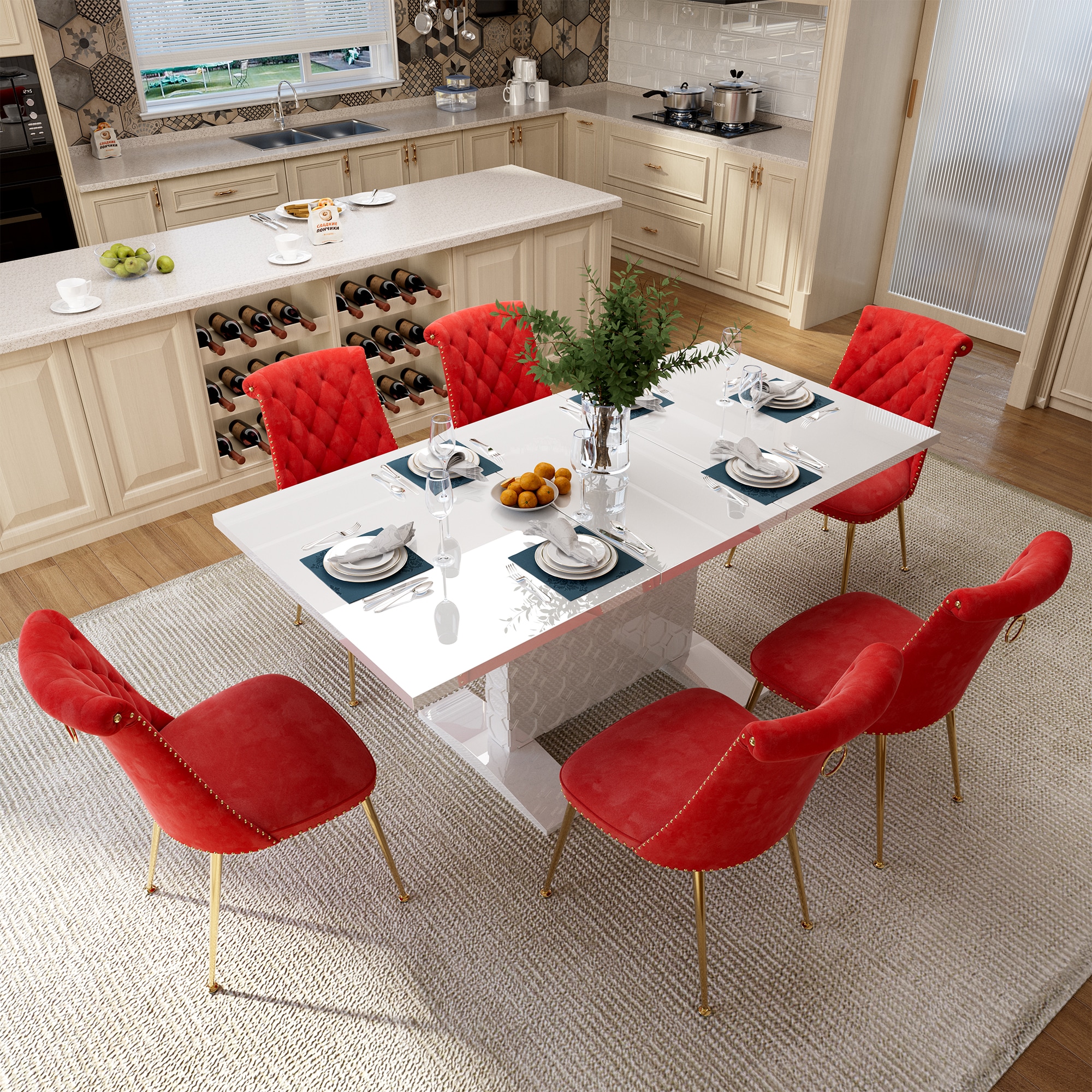 Clihome CL-ST1WH703RD Dining-Sets - View #3