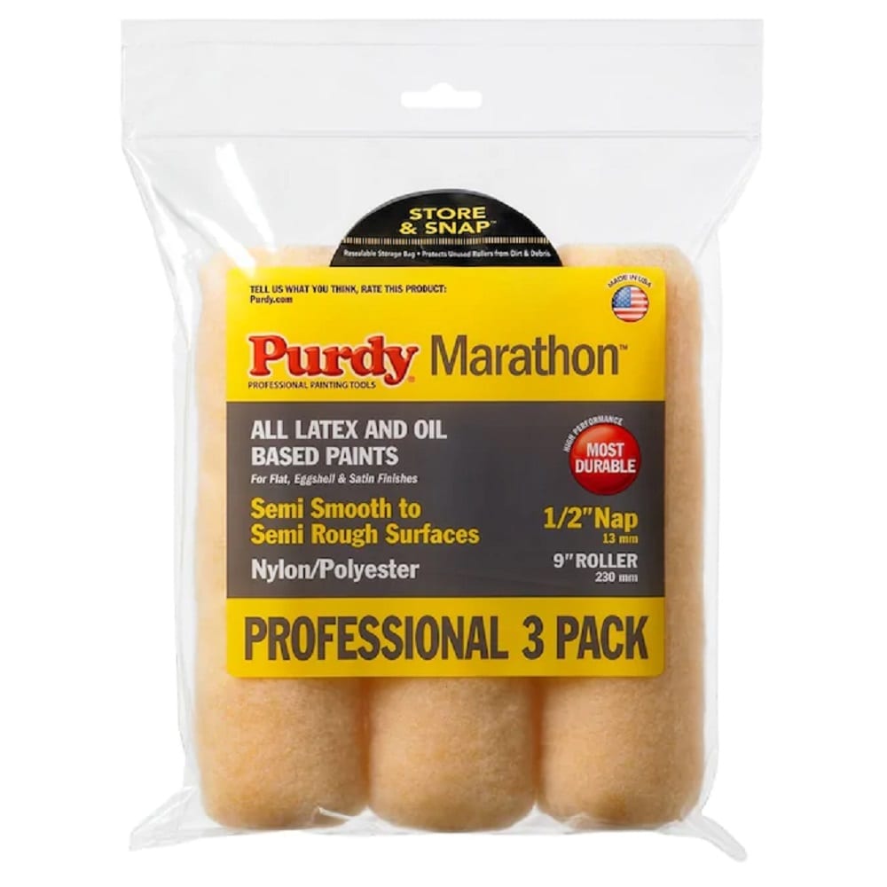 Purdy 821347 3 -Pack 9-in x 1/2-in Nap Standard Knit Nylon/Polyester Paint Roller Cover