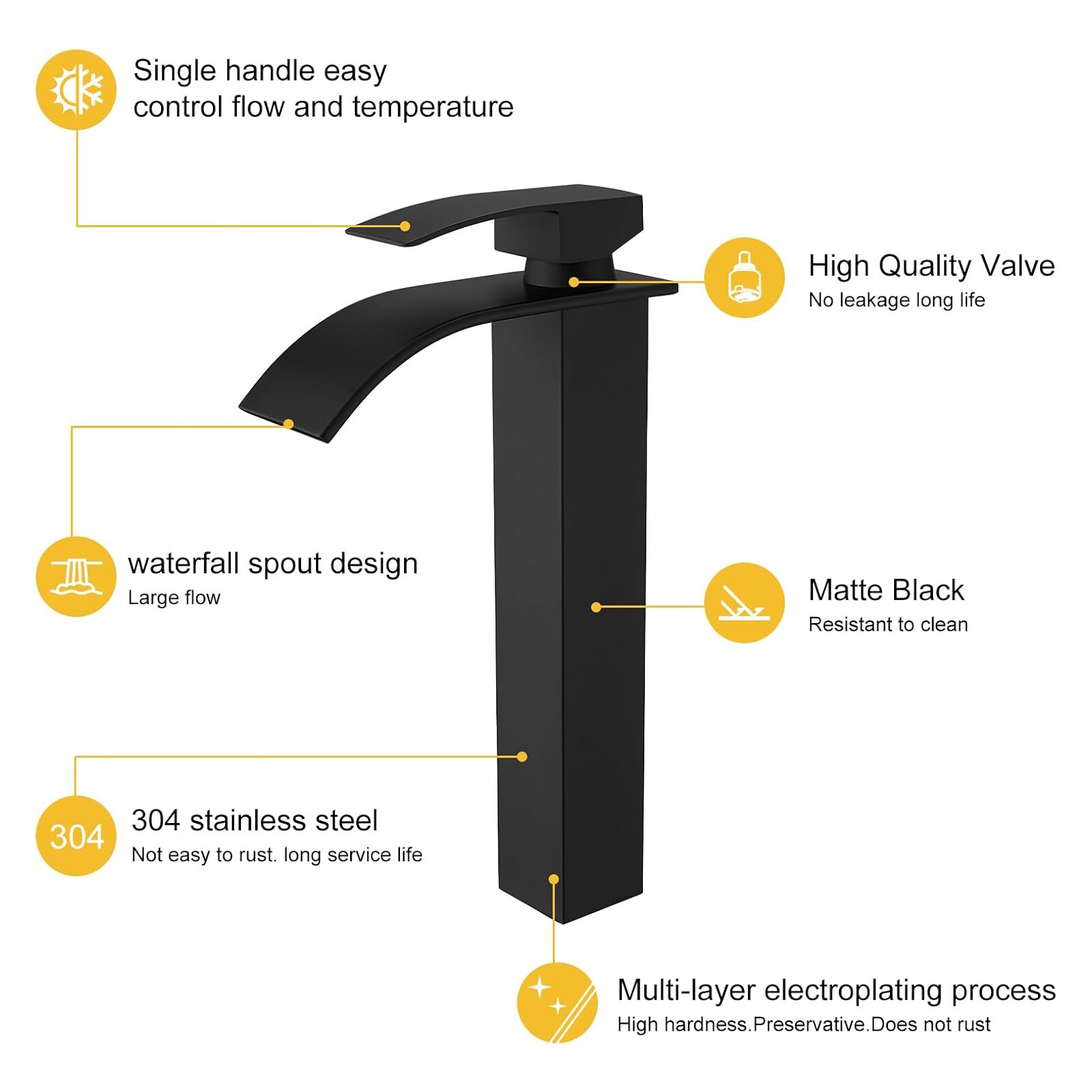 BYH B-VSF001-MB Lavatory-Faucets - View #3
