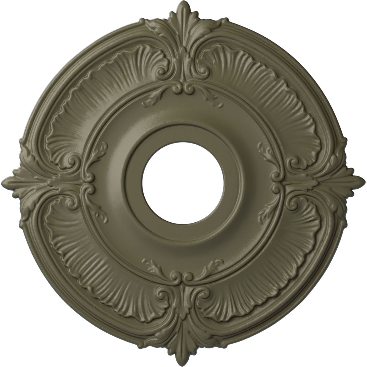 Ekena Millwork CM18ATSSF Attica 18-in W x 18-in L Painted Spartan Stone Polyurethane Whole Ceiling Medallion