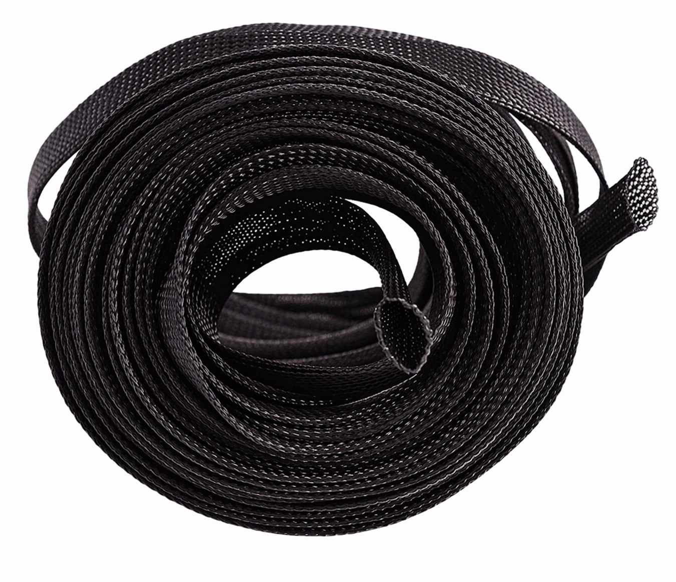 Aoibox  100 ft PET Expandable Braided Cable Sleeve 1 2 in Dia Black Wire Loom Wrap for AV PC and Home