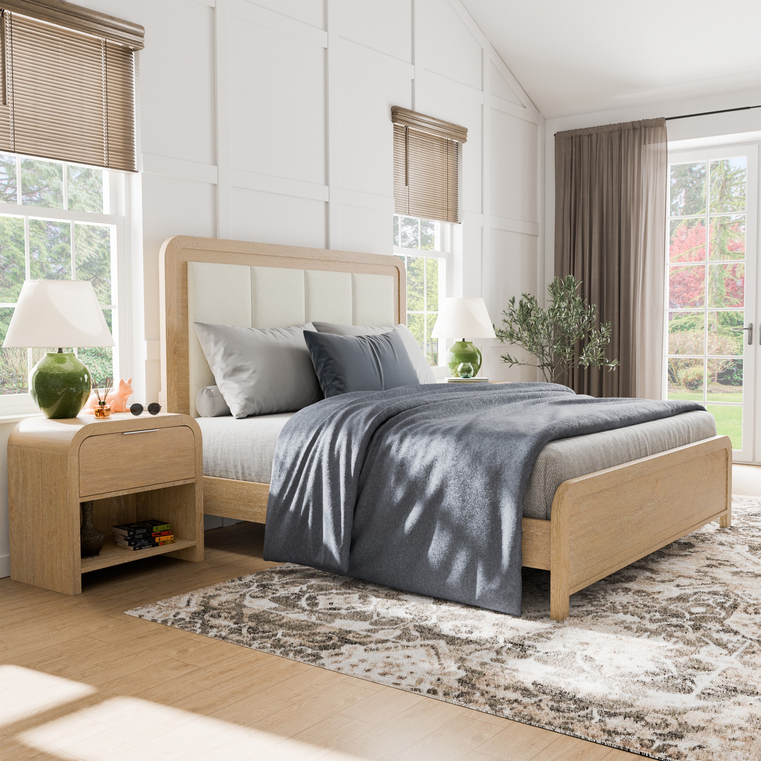 Furniture of America IDF-N7705NTQ2NS Falkner Natural Queen Bedroom Set