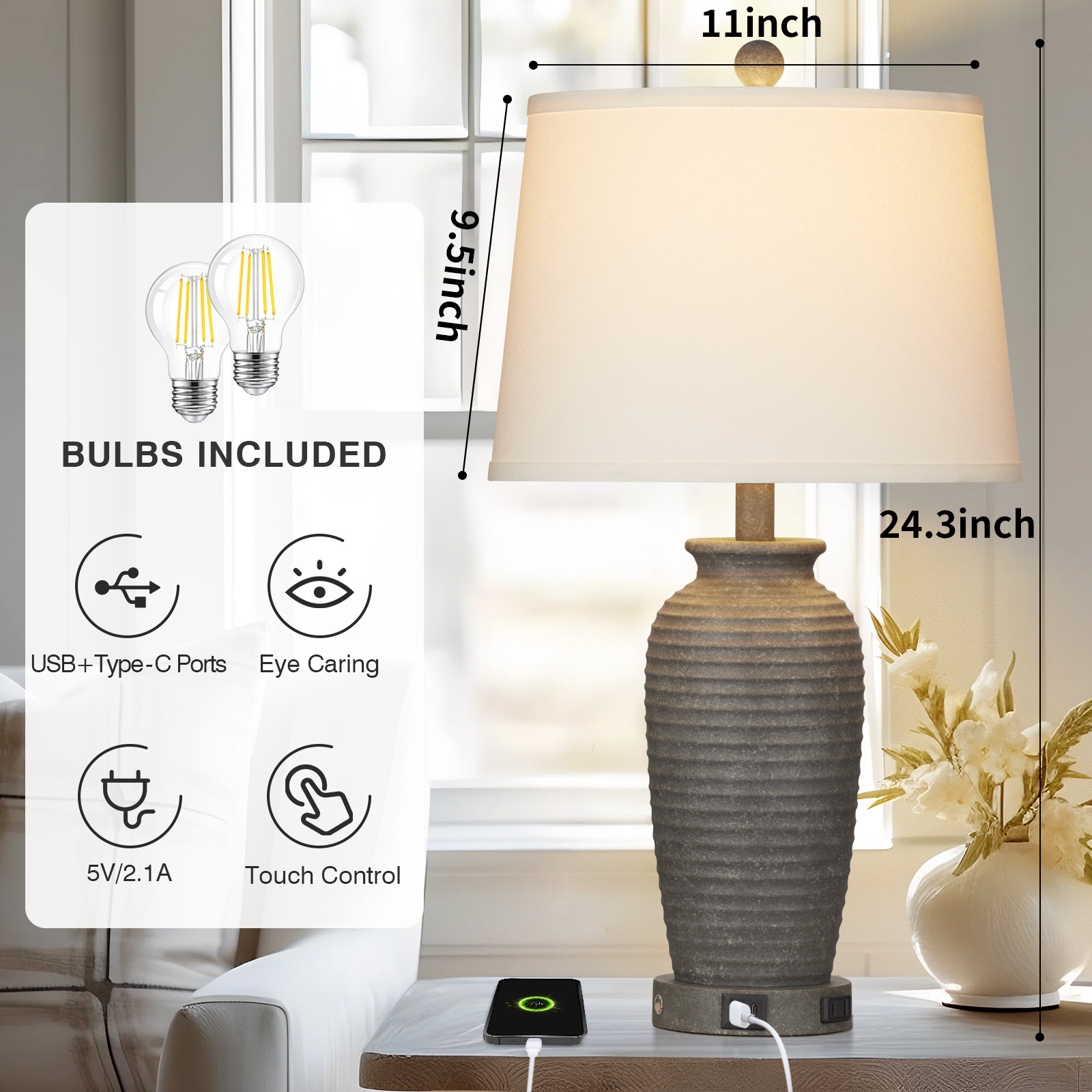 UrFurnishings TD-245 Table-Lamps - View #6