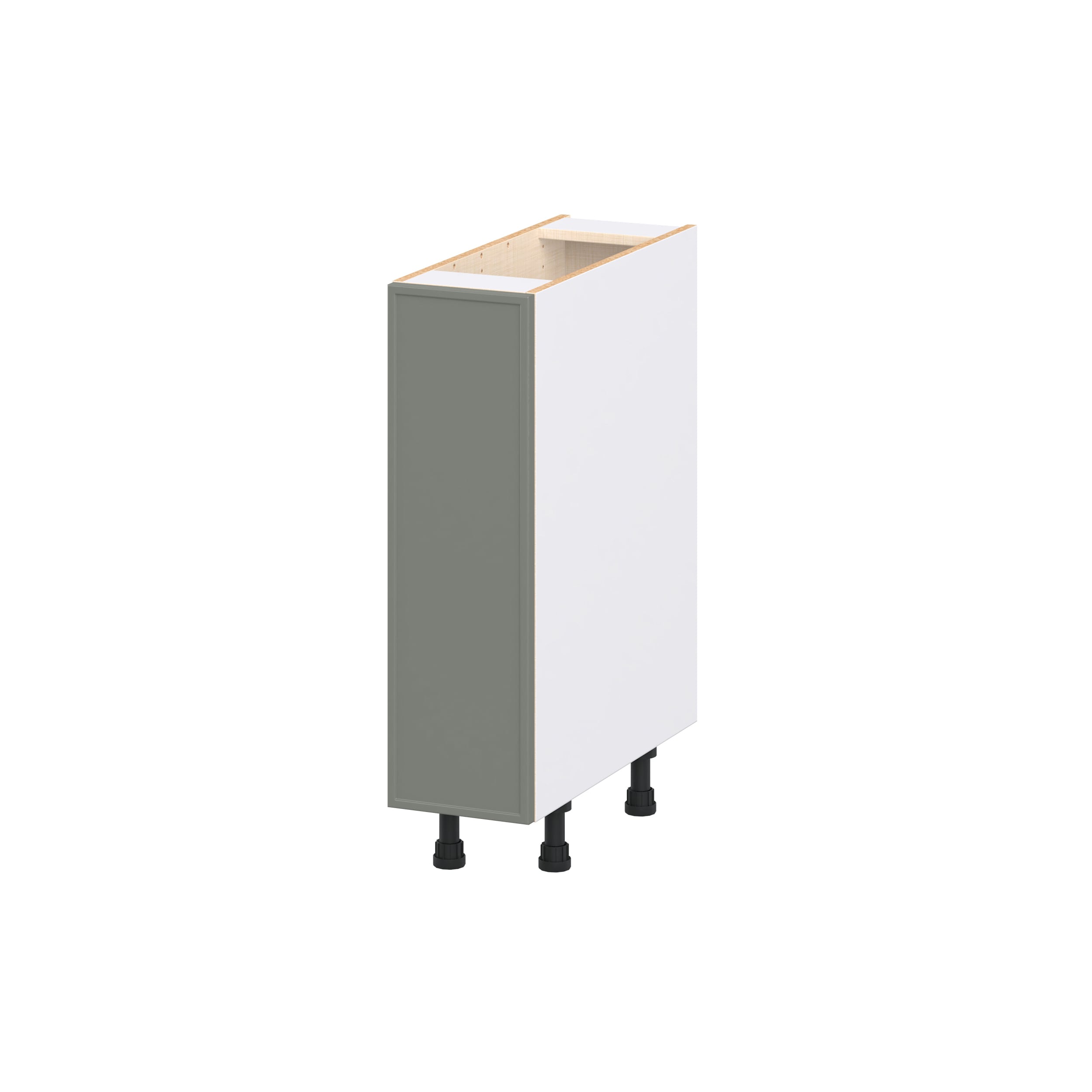 Hugo&Borg Concord 9-in W x 34.5-in H x 24.66-in D Moss Green Base Fully Assembled Cabinet Flat Panel Slim shaker