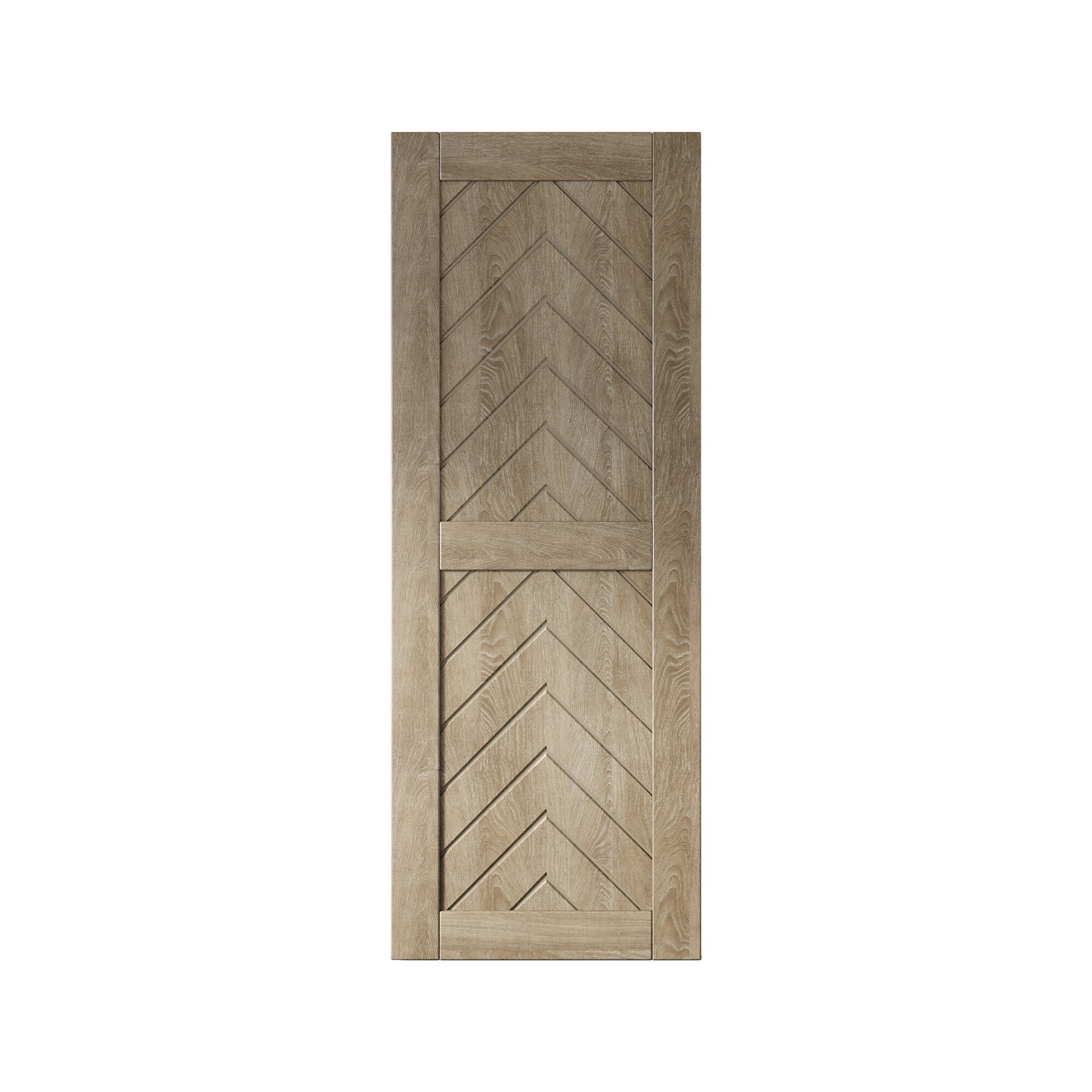 HOMACER JT1-2680-GR 26-in x 80-in Classic Gray Herringbone Pine Wood Solid core Single Barn Door (Hardware Not Included)