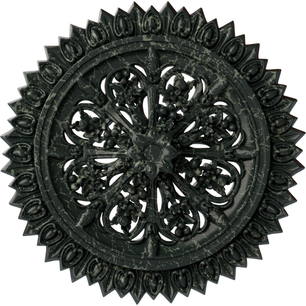 Ekena Millwork CM24LAPTC Lariah 24.75-in W x 24.75-in L Painted Turtle Crackle Polyurethane Whole Ceiling Medallion