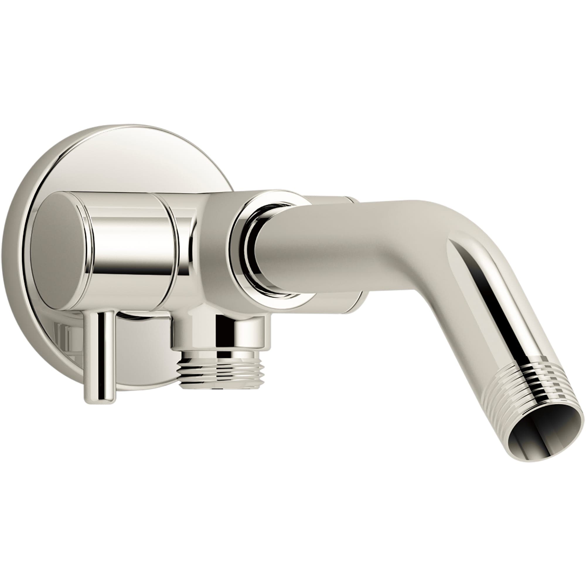 KOHLER K-76331-SN Vibrant Polished Nickel 8.0625-in Universal Shower Shower arm with diverter 0.5-in -ID