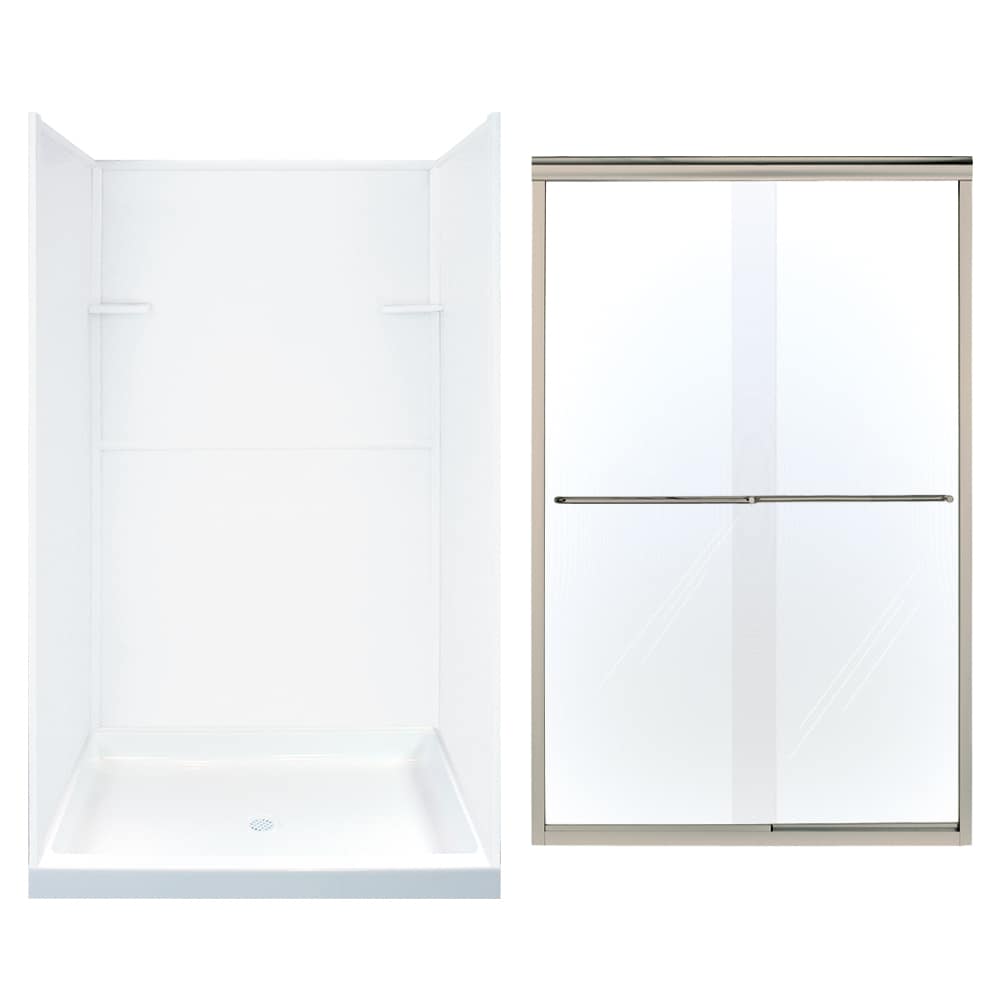 Transolid 5-Piece 34-in W x 48-in L x 72-in H White Rectangular Alcove ...