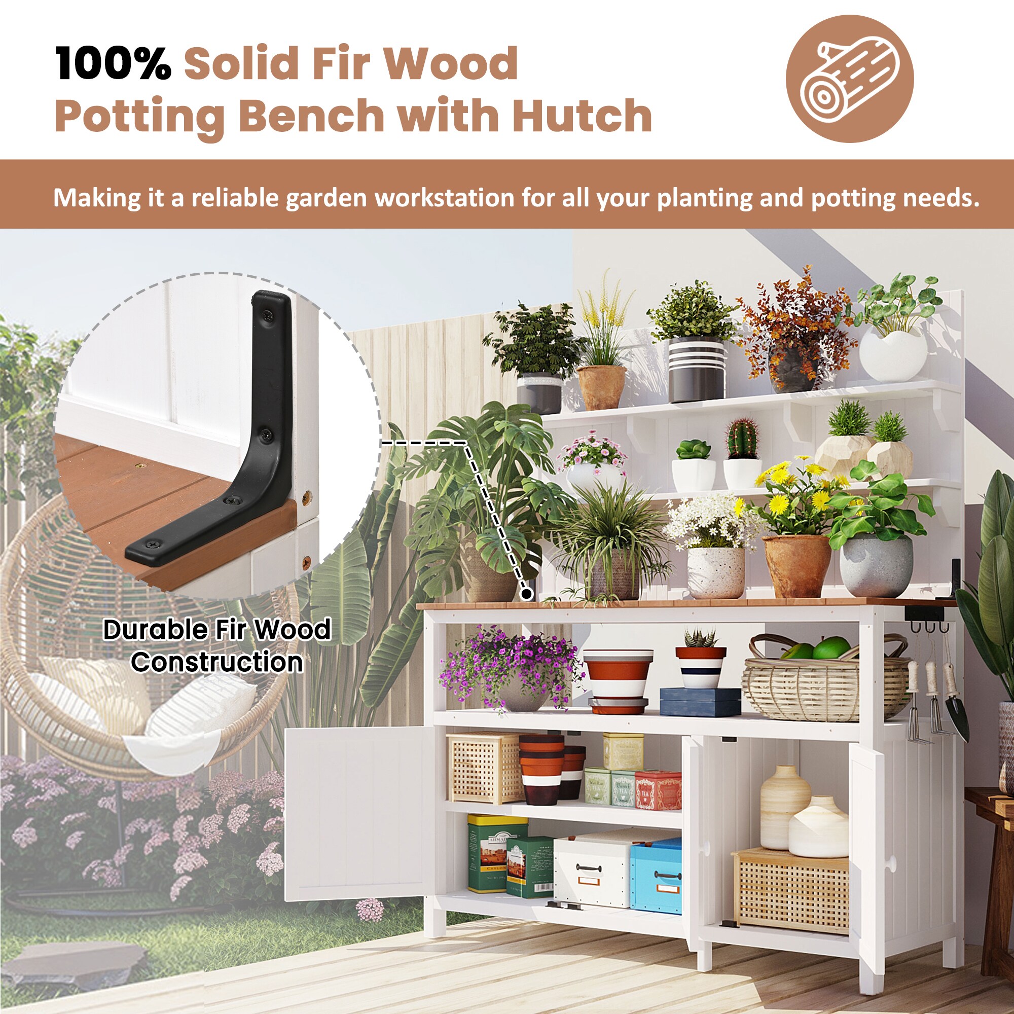 SINOFURN SYA010593WT Potting-Benches - View #5