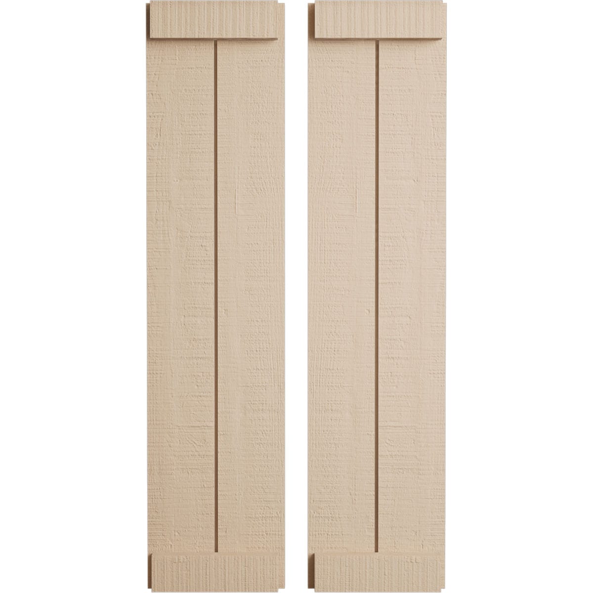 Ekena Millwork SHUBJE11X74RCPR TimberThane Woodgrain 11-in W x 74-in H Rough Cedar Paintable/Stainable Farmhouse End Batten Exterior Shutters (2-Pack)