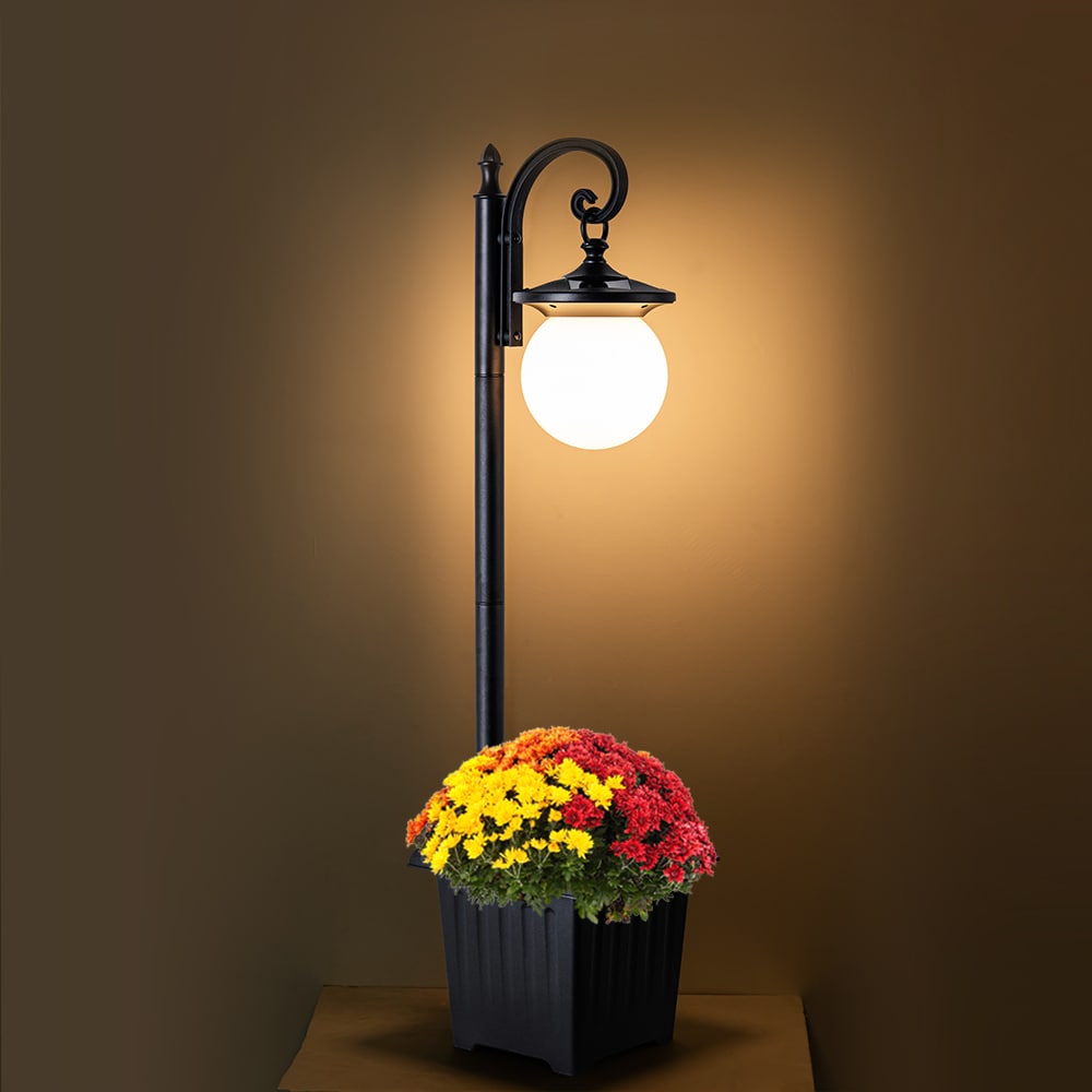 C Cattleya LCA2505-JUN-P 37.75-in H White Solar LED Post light