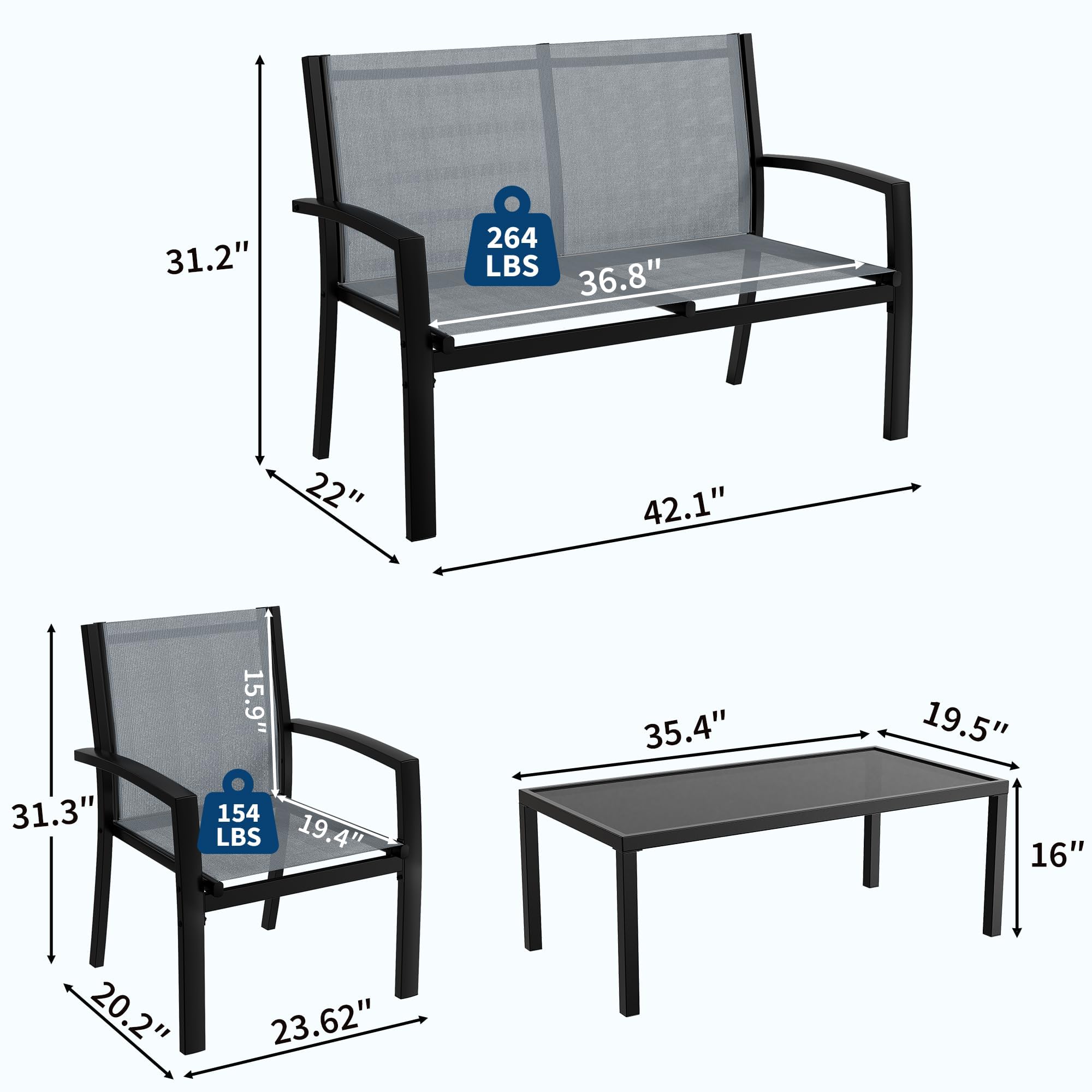 GarveeLife CLJ-91CBLGZHFVQ Patio-Dining-Sets - View #2
