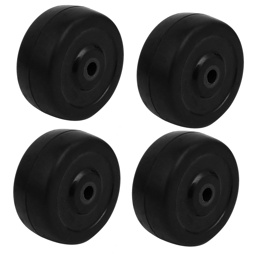 Unique Bargains 4pcs 2-Inch Diameter Rubber Wheel Skateboard Trolley Caster Pulley Black