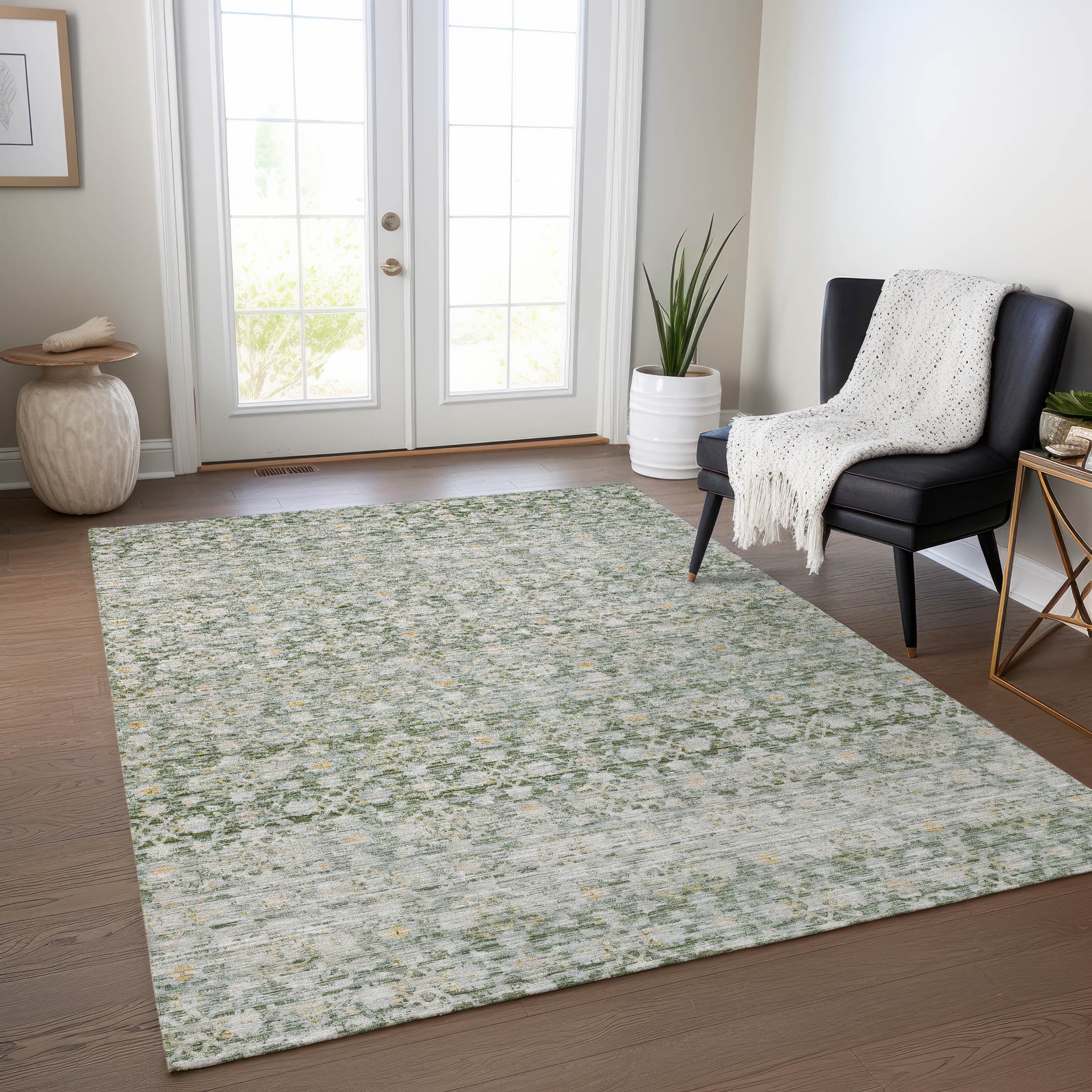 Addison Rugs ACN1747GE30X46 Chantille ACN1747GE 2 x 3 (ft) Loomed Polyester Green Rectangular Indoor/Outdoor Machine washable Area rug