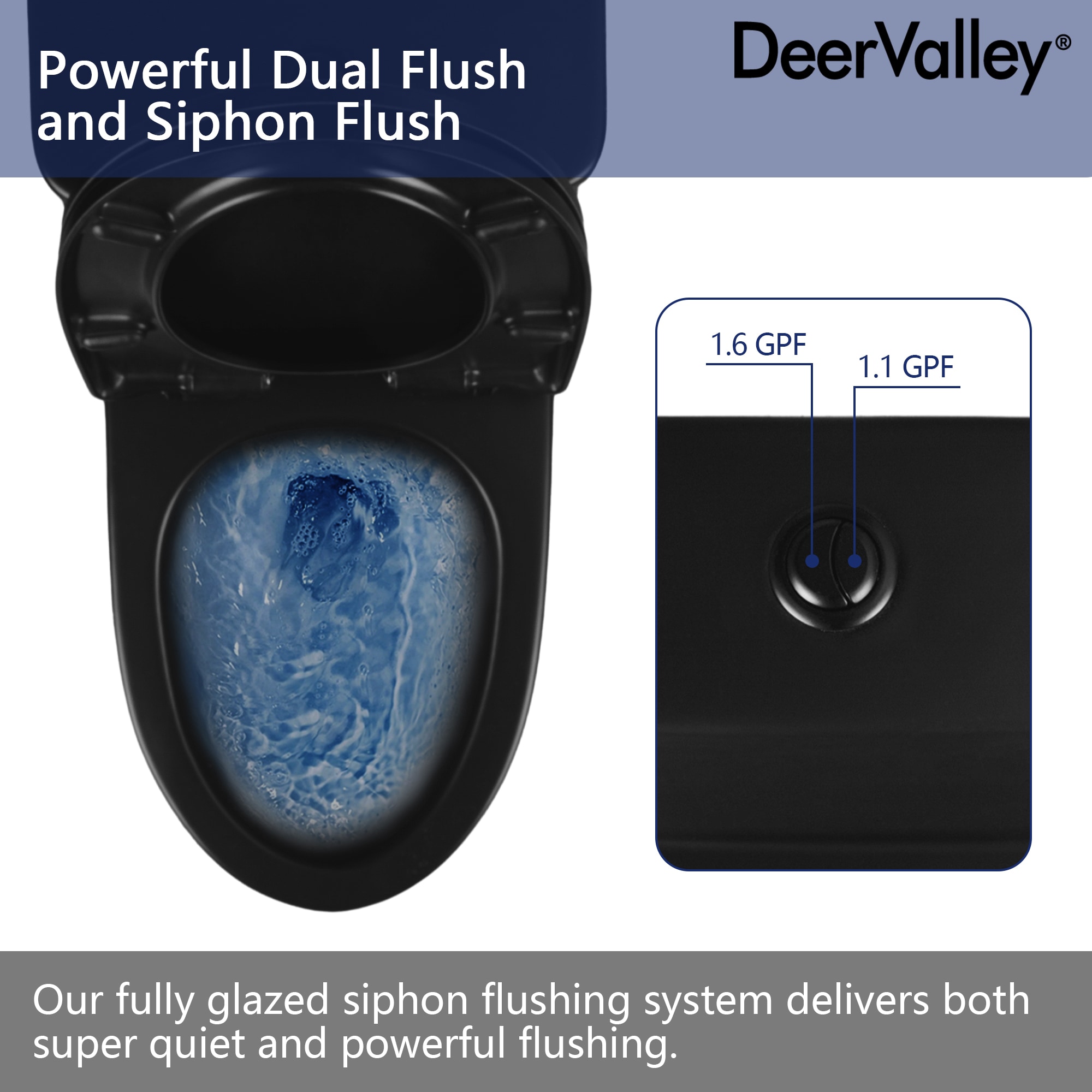 Black Elongated One-Piece High Efficiency Dual Flush Toilet