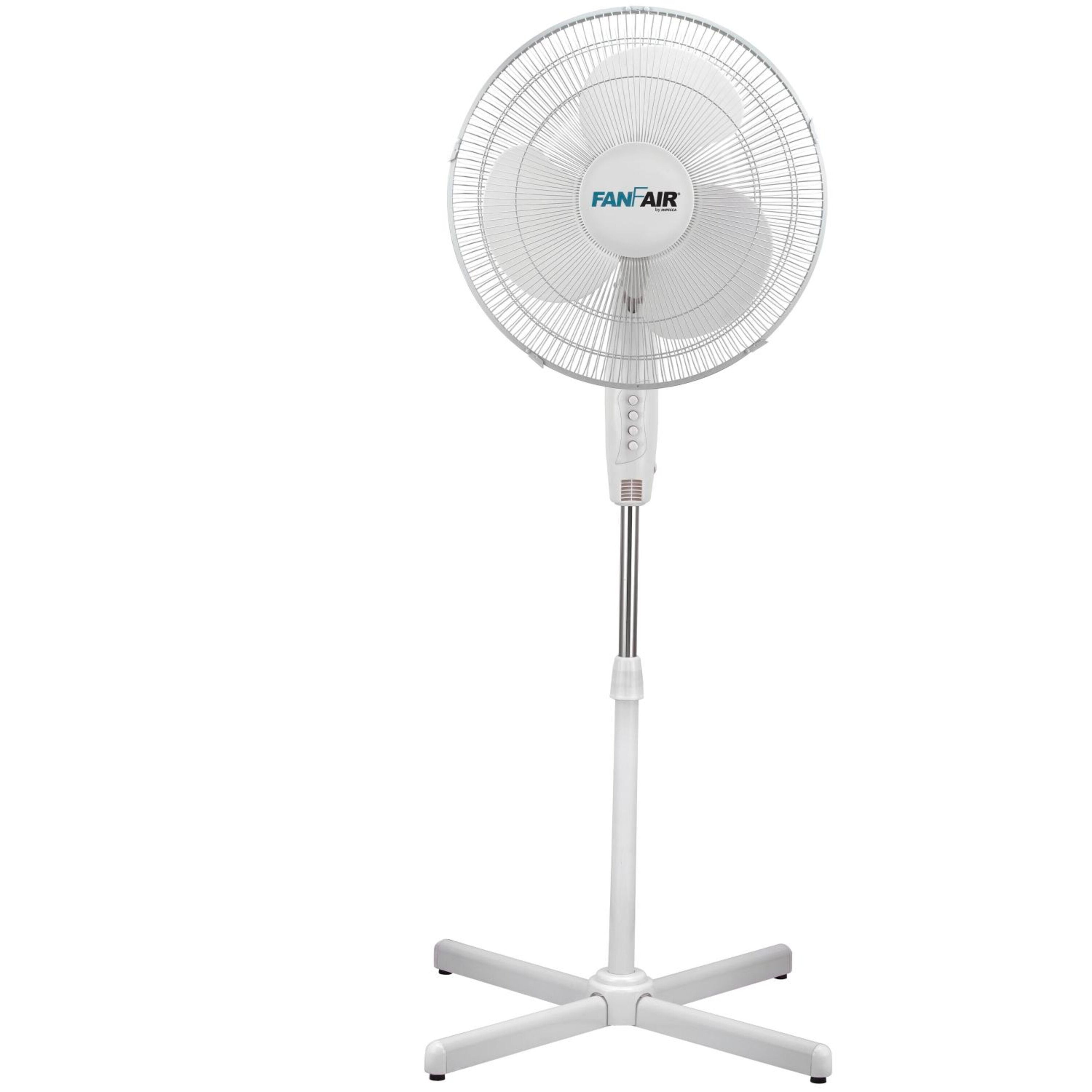 FanFair 16-in 120-Volt 3-Speed High Velocity Indoor White Oscillating ...