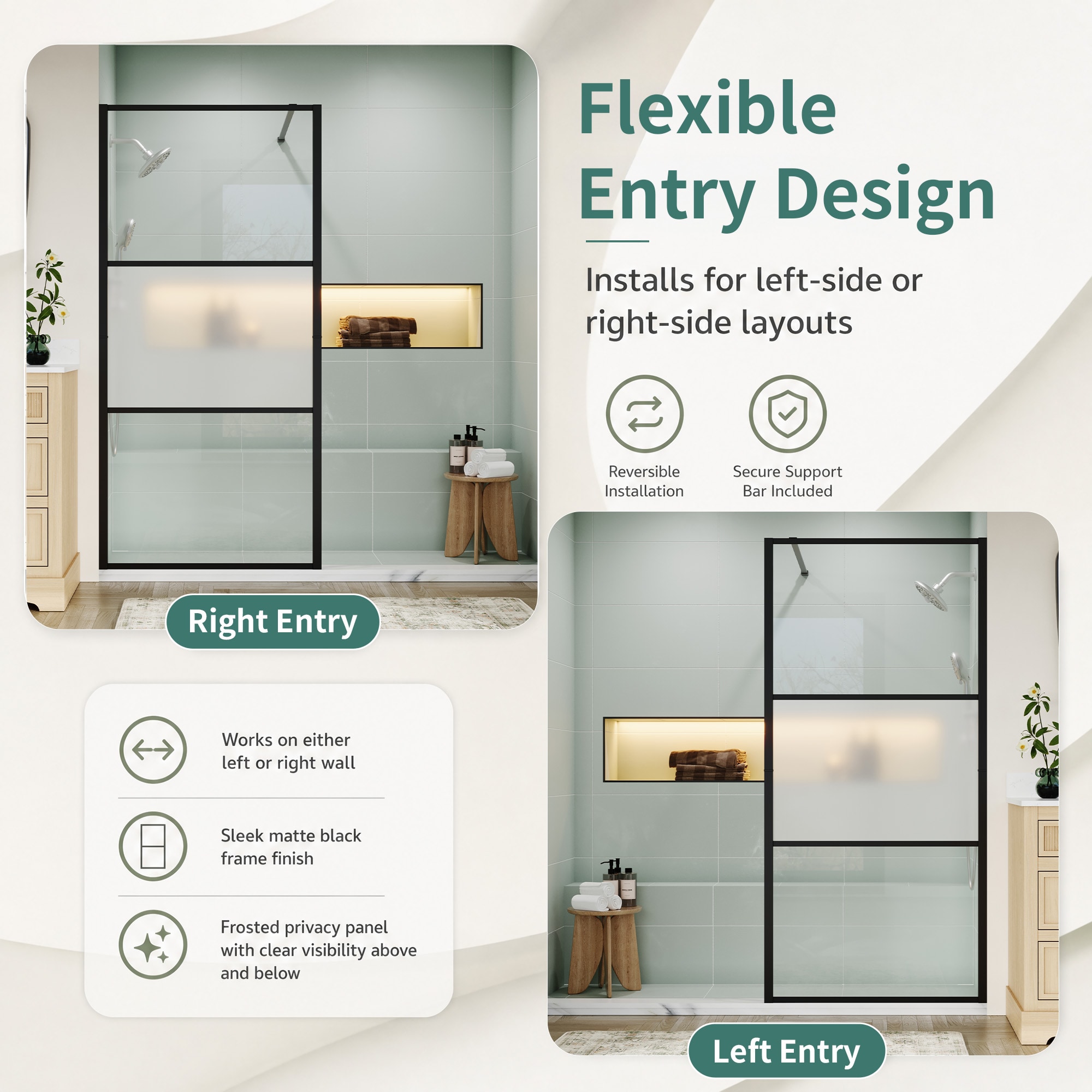 Forclover HBV-VA3472MB Shower-Doors - View #4