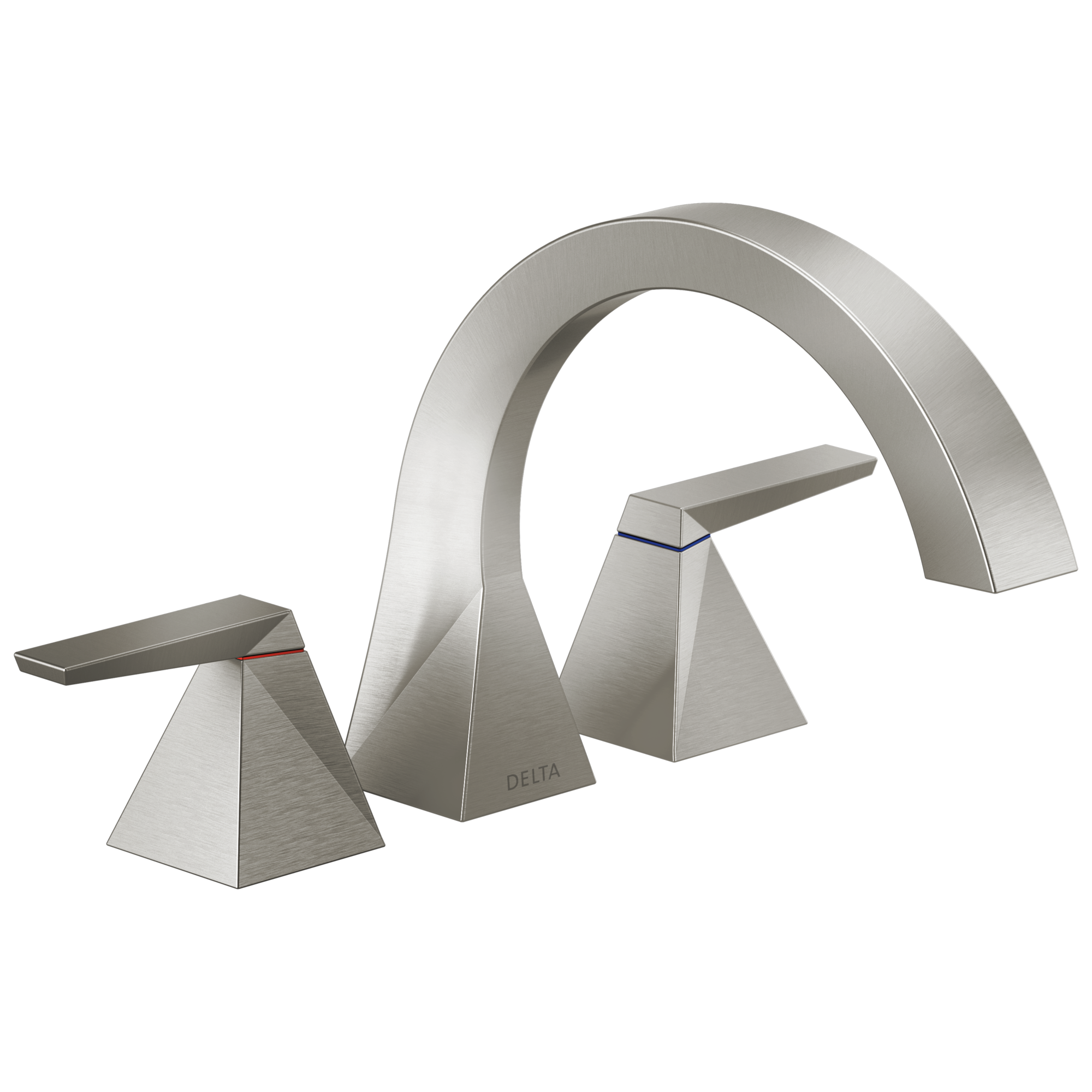 Delta T2746-SS-PR Trillian Lumicoat Stainless 2-handle Deck-mount Roman Mid-arc Bathtub Faucet