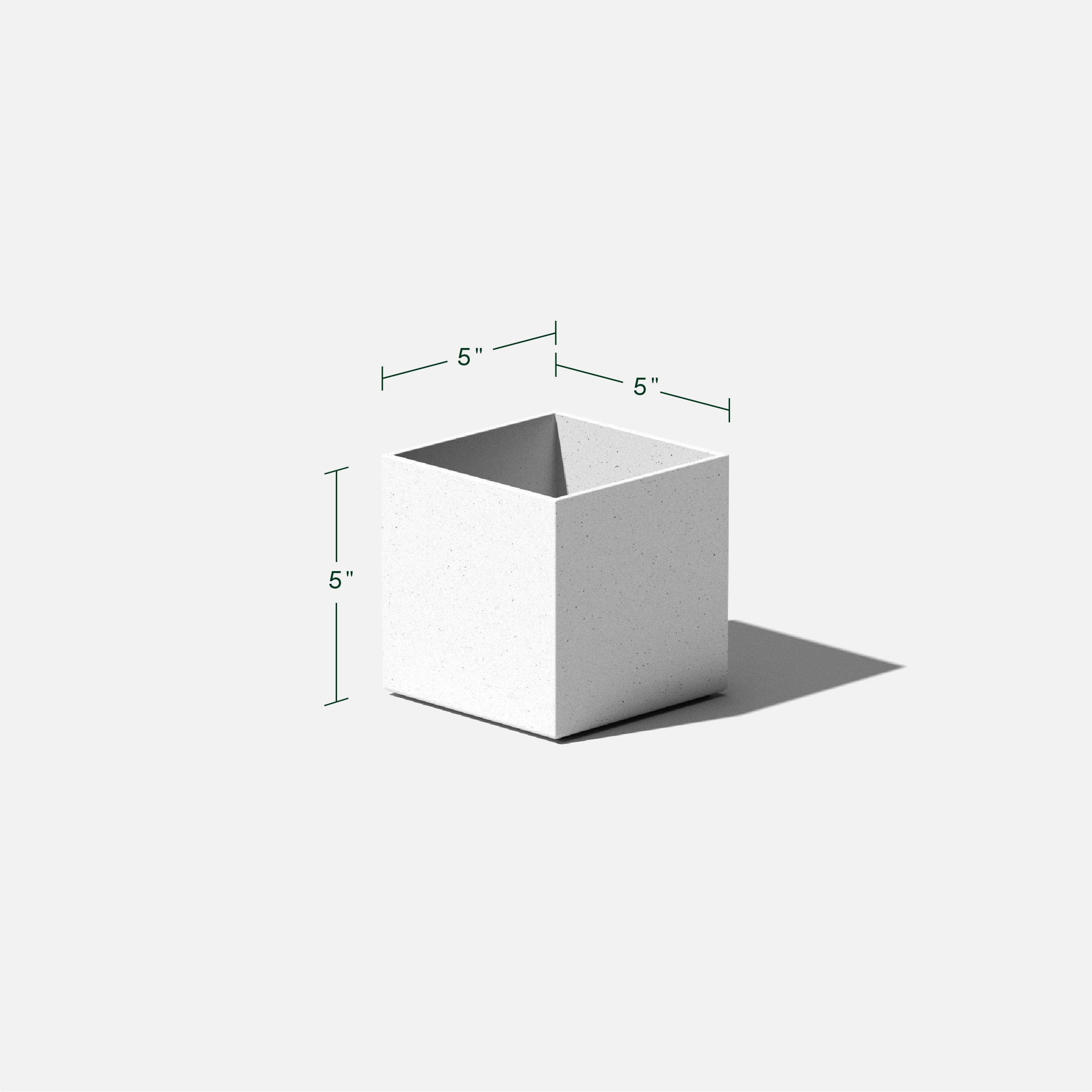 Compact 5'' Geo Cube Planter in Black and White, UV-Resistant