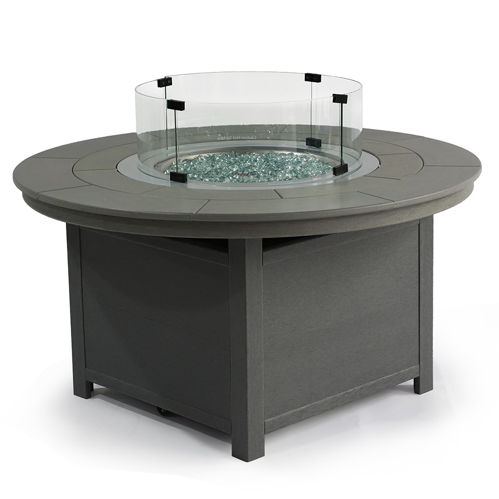 48-in W 55000-BTU Gray Tabletop Stainless Steel Propane Gas Fire Pit Table | - LuXeo LUX-48FPRD-GRY